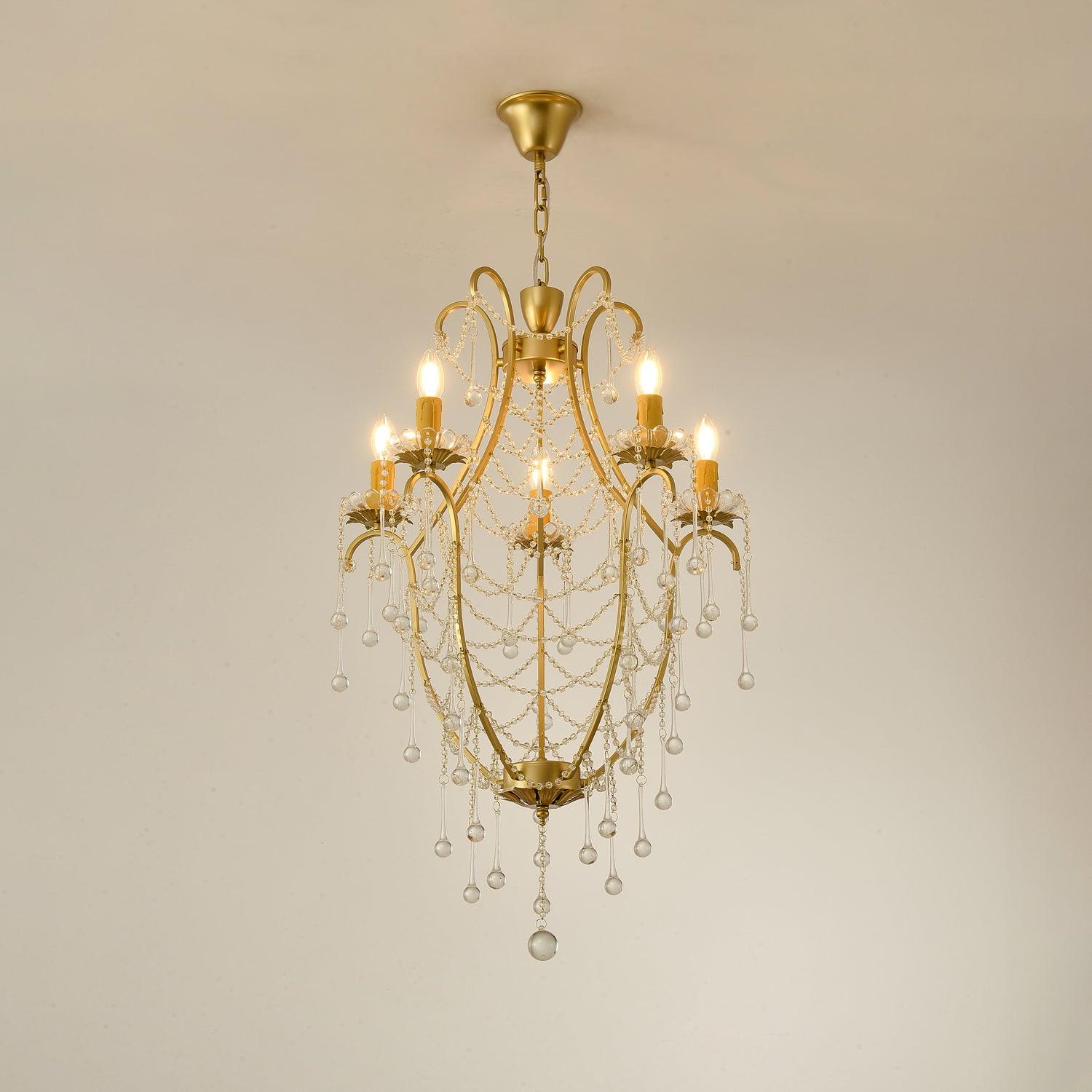 Theresa Chandelier Draped Crystal Chains Vintage - Letslighting