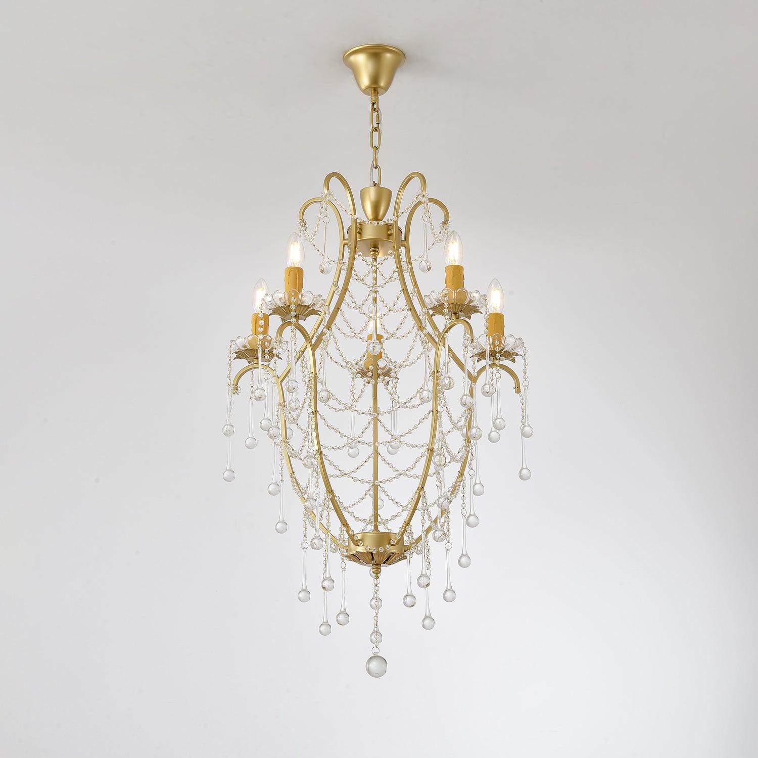 Theresa Chandelier Draped Crystal Chains Vintage - Letslighting