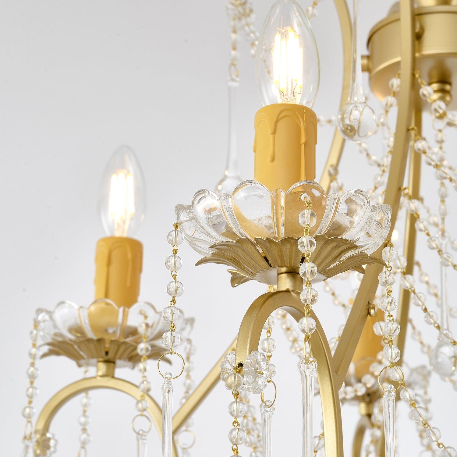 Theresa Chandelier Draped Crystal Chains Vintage - Letslighting