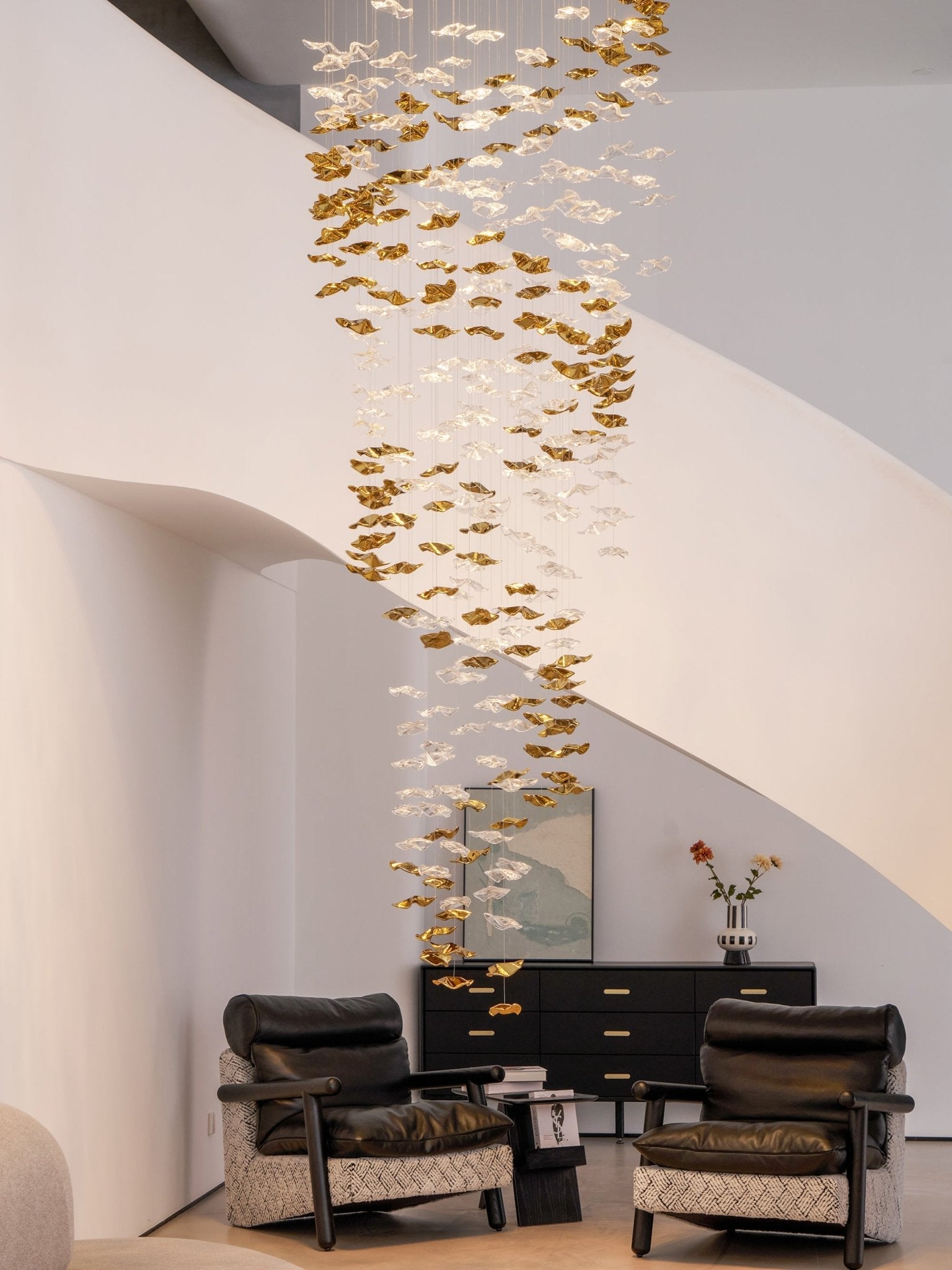 Nephele Crystal Leaf Chandelier - Blowlighting