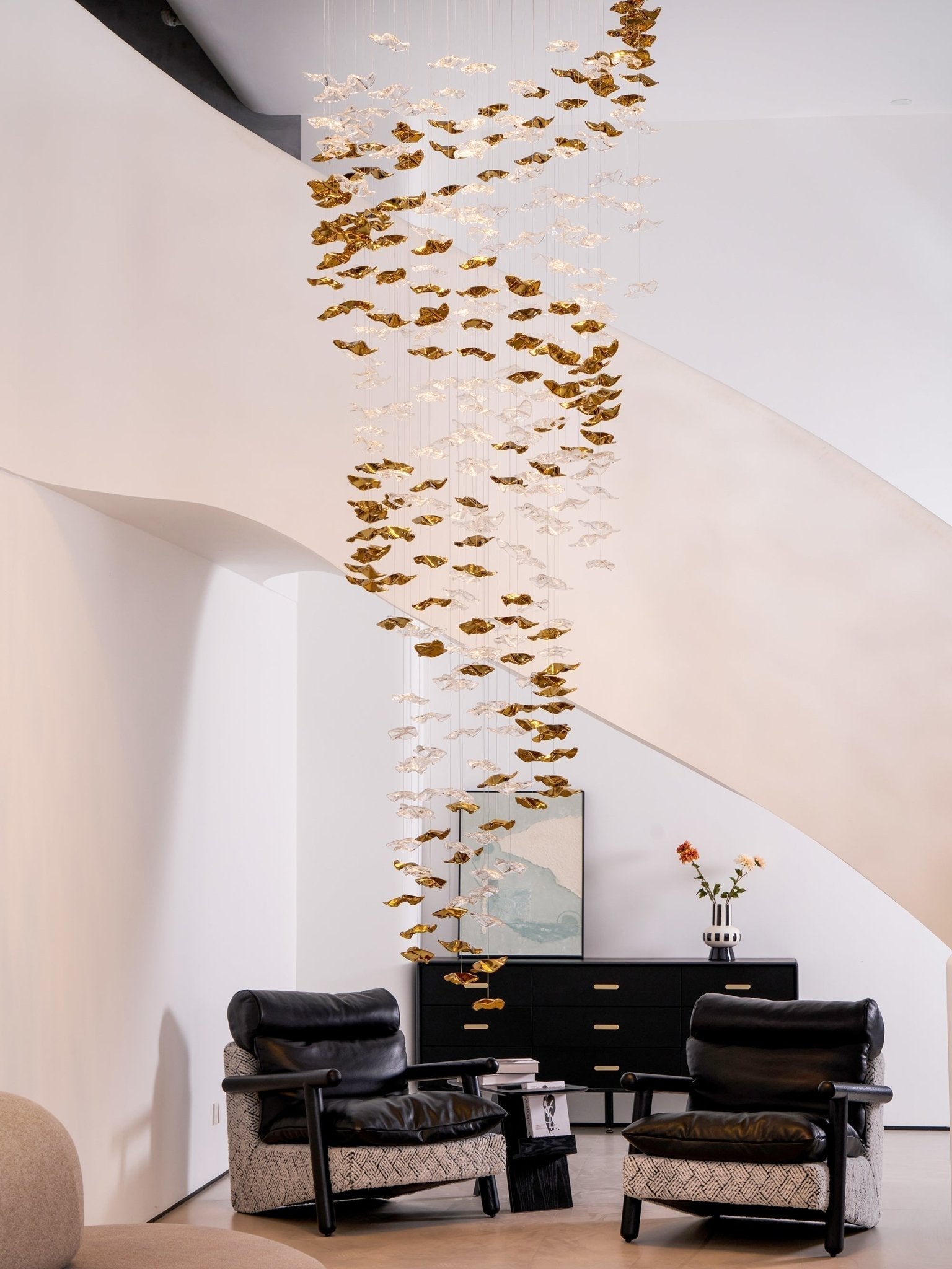 Nephele Crystal Leaf Chandelier - Blowlighting
