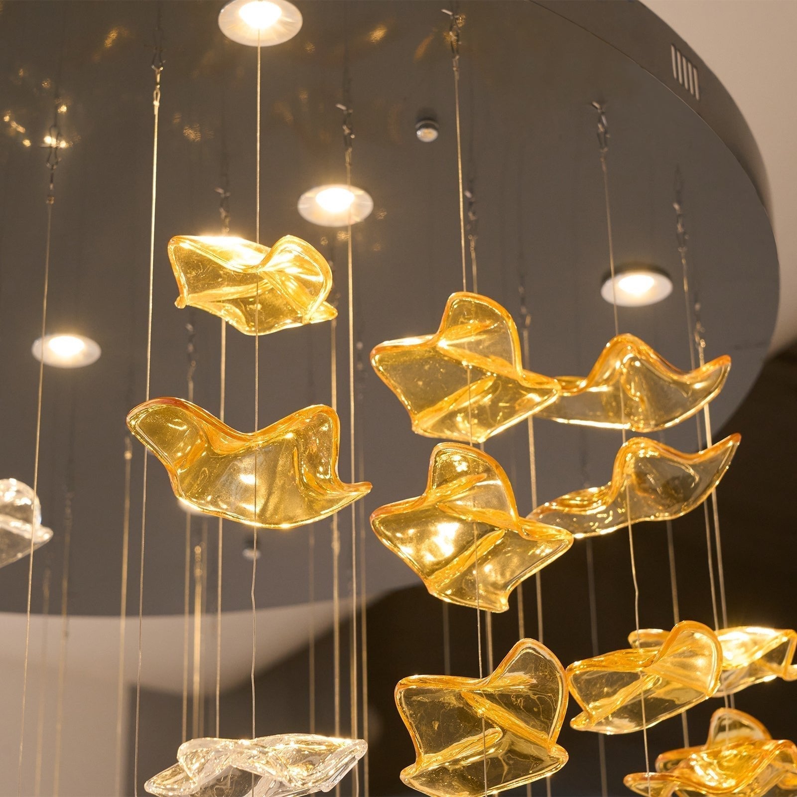 Nephele Crystal Leaf Chandelier - Blowlighting