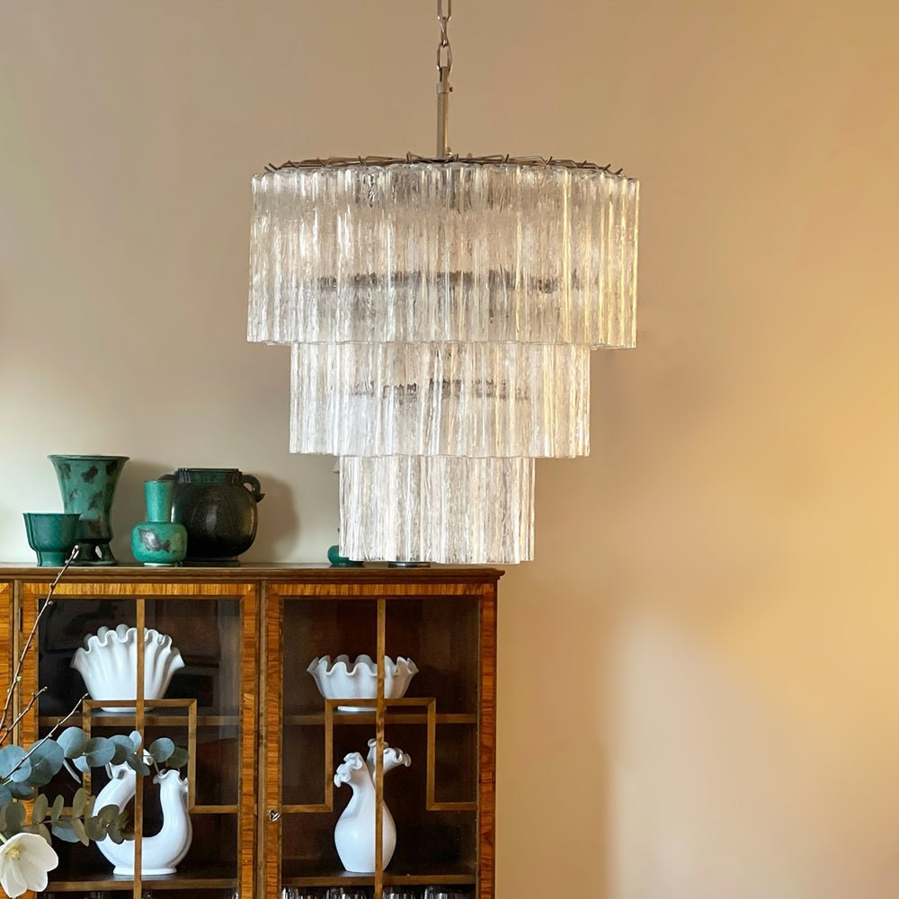 Aurora Chandelier Tiered Murano Glass Tube Waterfall Luxury - Letslighting