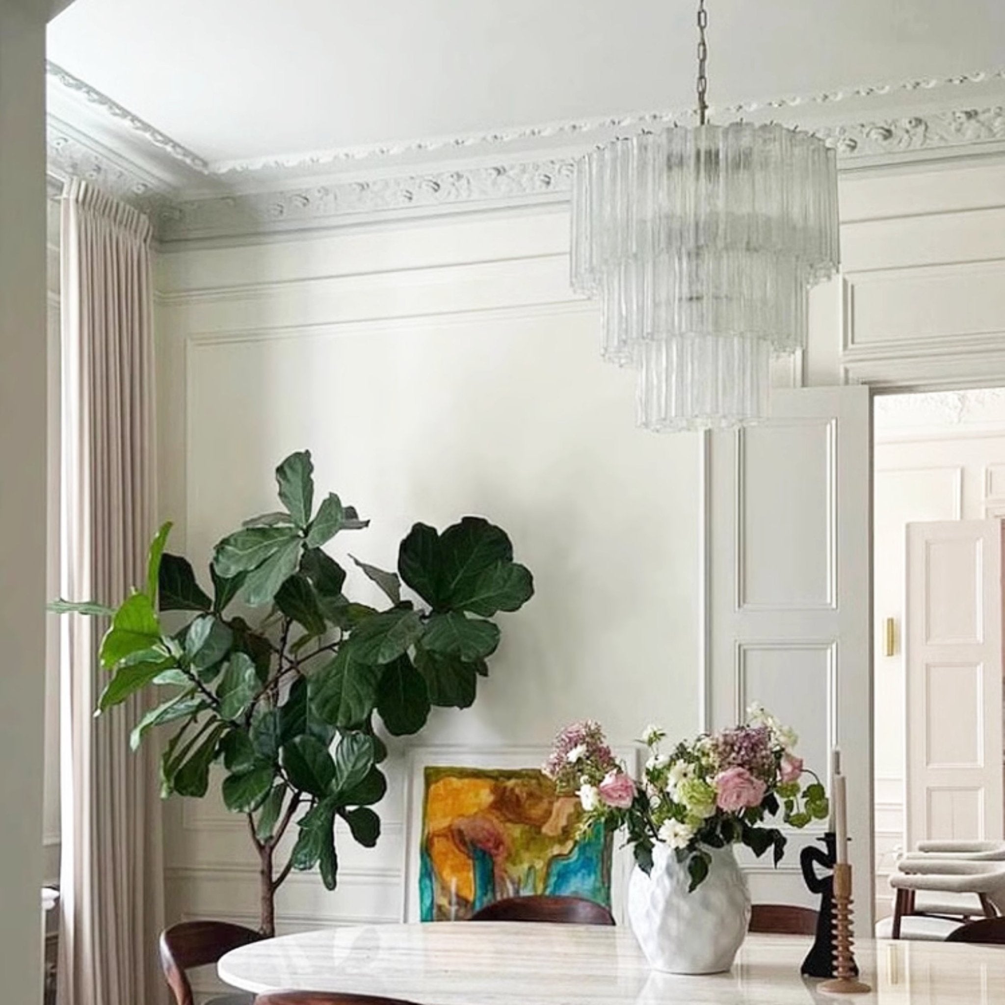 Aurora Chandelier Tiered Murano Glass Tube Waterfall Luxury - Letslighting