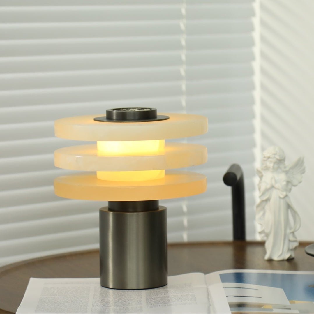 Tiered Obelisk Alabaster Table Lamp - Vakkerlight