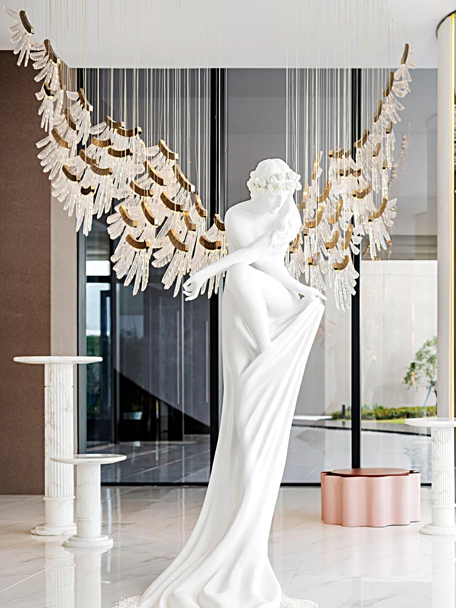 Tiered Postmodern Luxury Palmette Metal Chandelier - Blowlighting