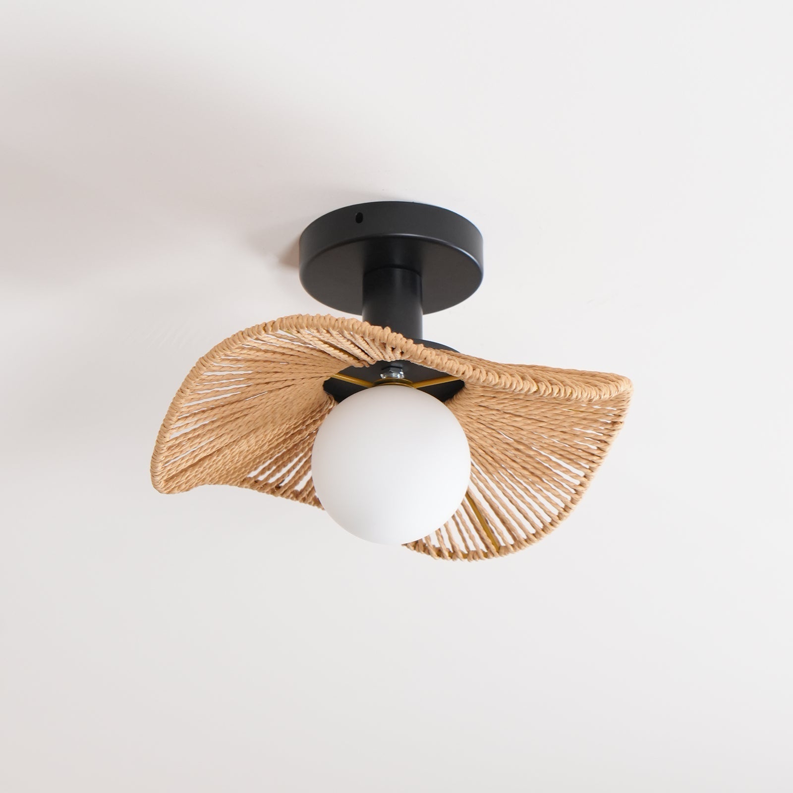 Fynora Woven Semi Flush Ceiling Light - Letslighting