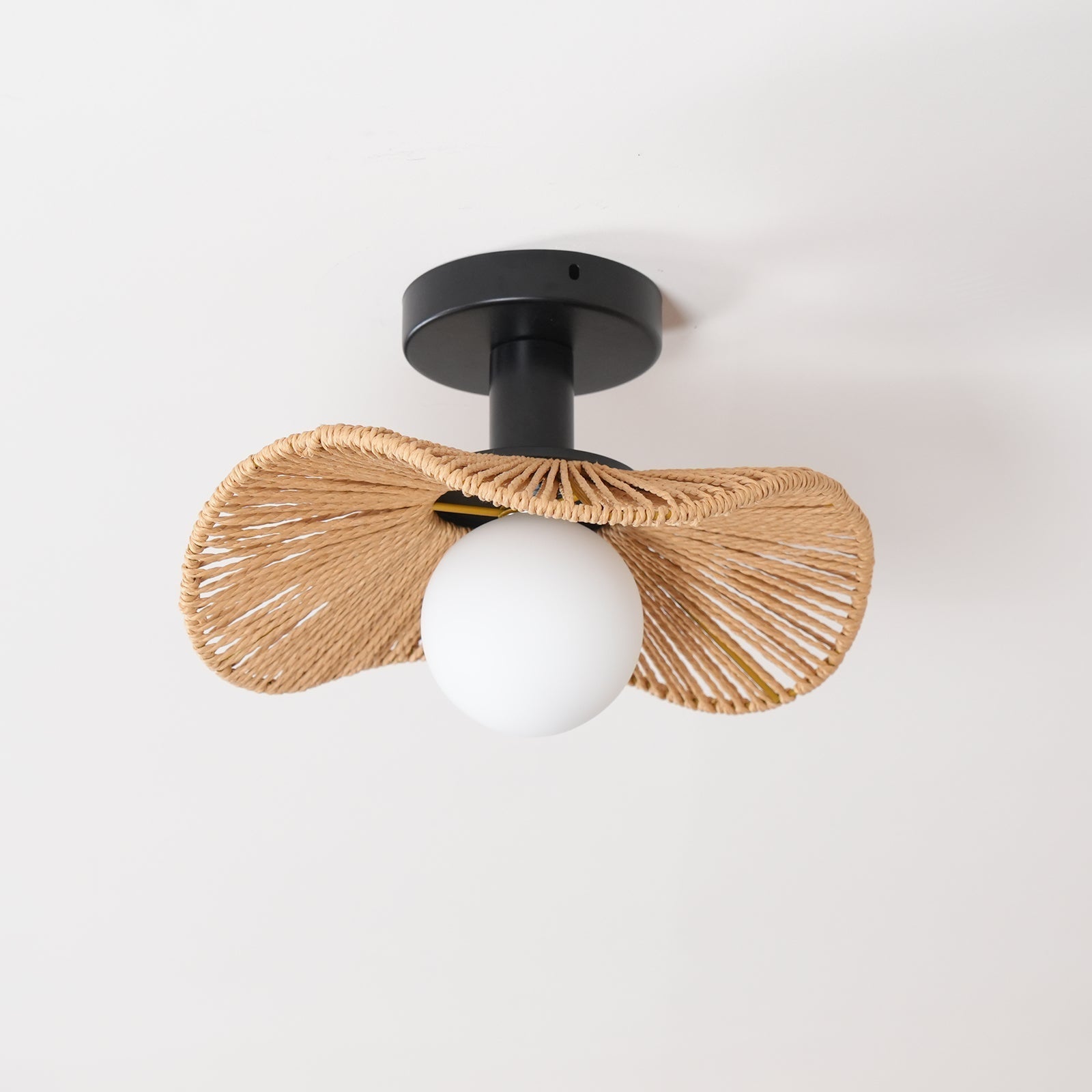 Fynora Woven Semi Flush Ceiling Light - Letslighting