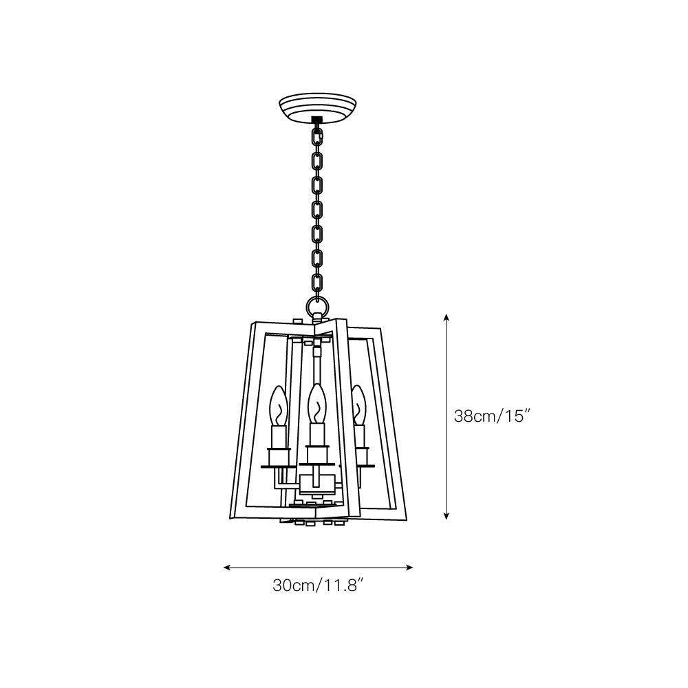 Tinsley Vintage Open Frame Wood Pendant Lamp - Lamp Copper