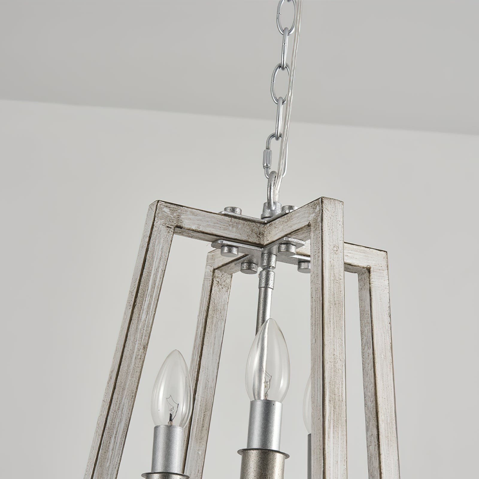 Tinsley Vintage Open Frame Wood Pendant Lamp - Lamp Copper