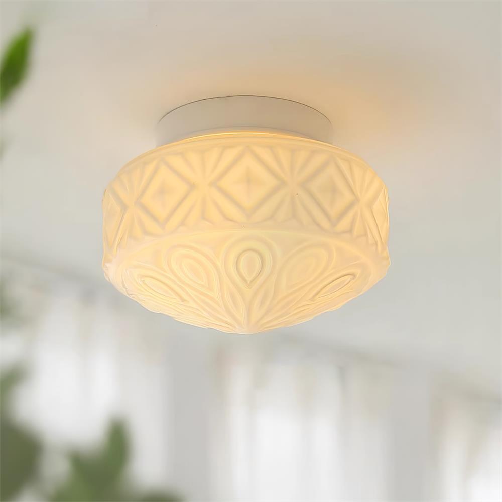 Evale Frosted Glass Flush Mount Ceiling Light - Letslighting