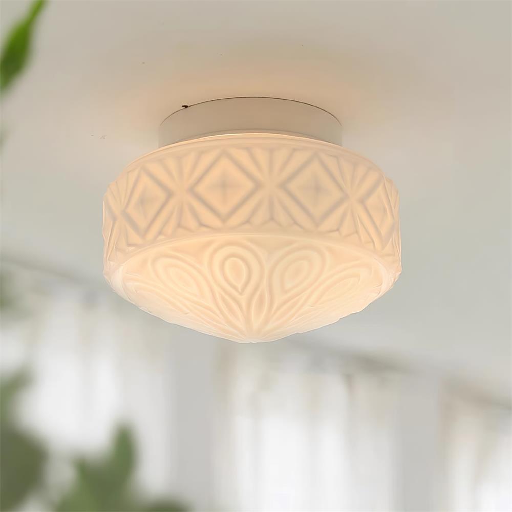 Evale Frosted Glass Flush Mount Ceiling Light - Letslighting