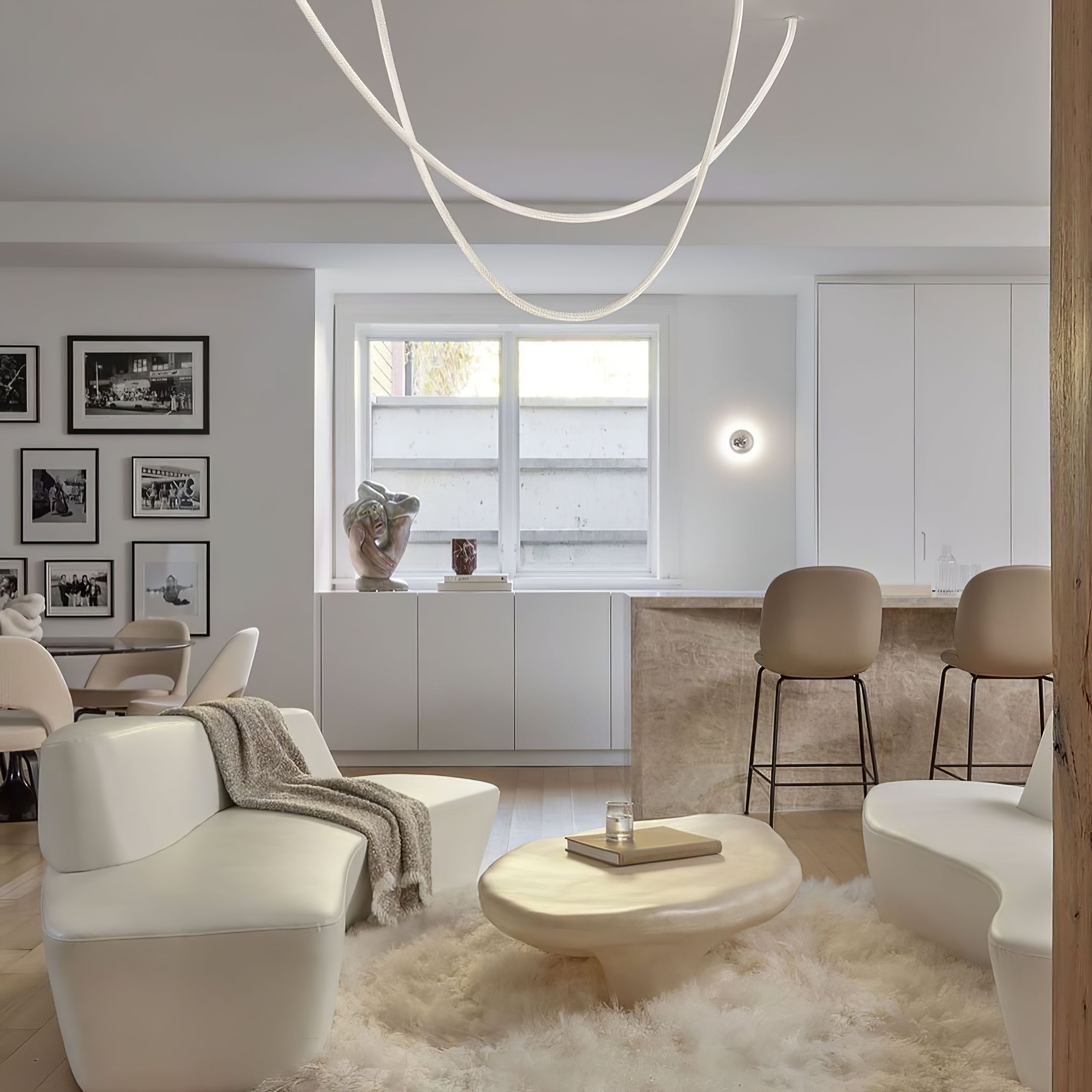 Solara Pendant Lamp Flexible Curve Silicone Brass - Letslighting