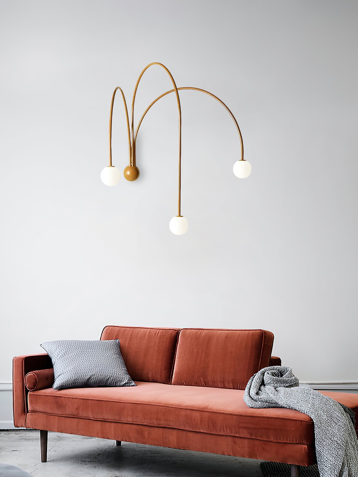 Gran Moderne Minimaliste Verre Fer Applique Murale Lampe