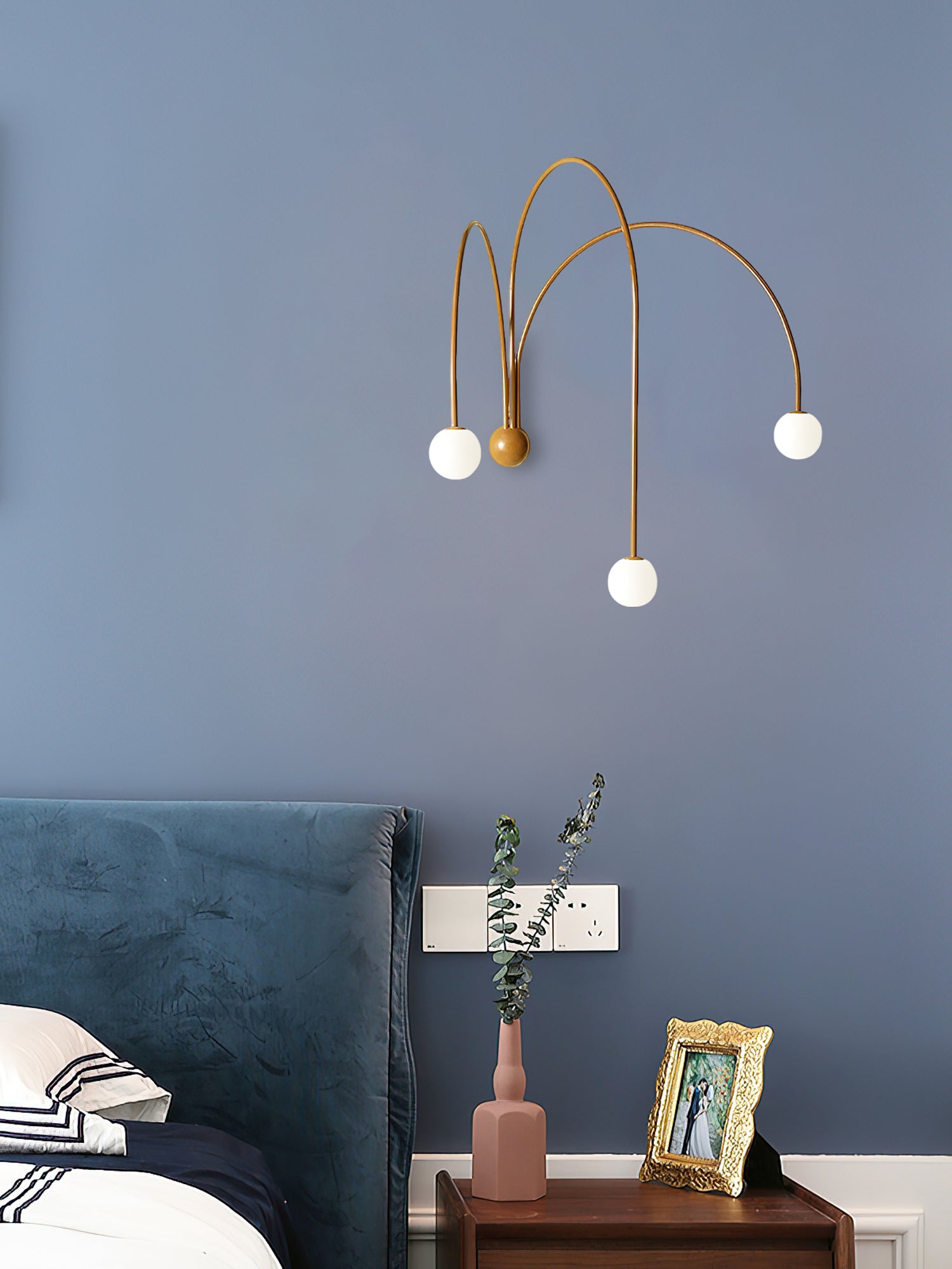 Gran Moderne Minimaliste Verre Fer Applique Murale Lampe