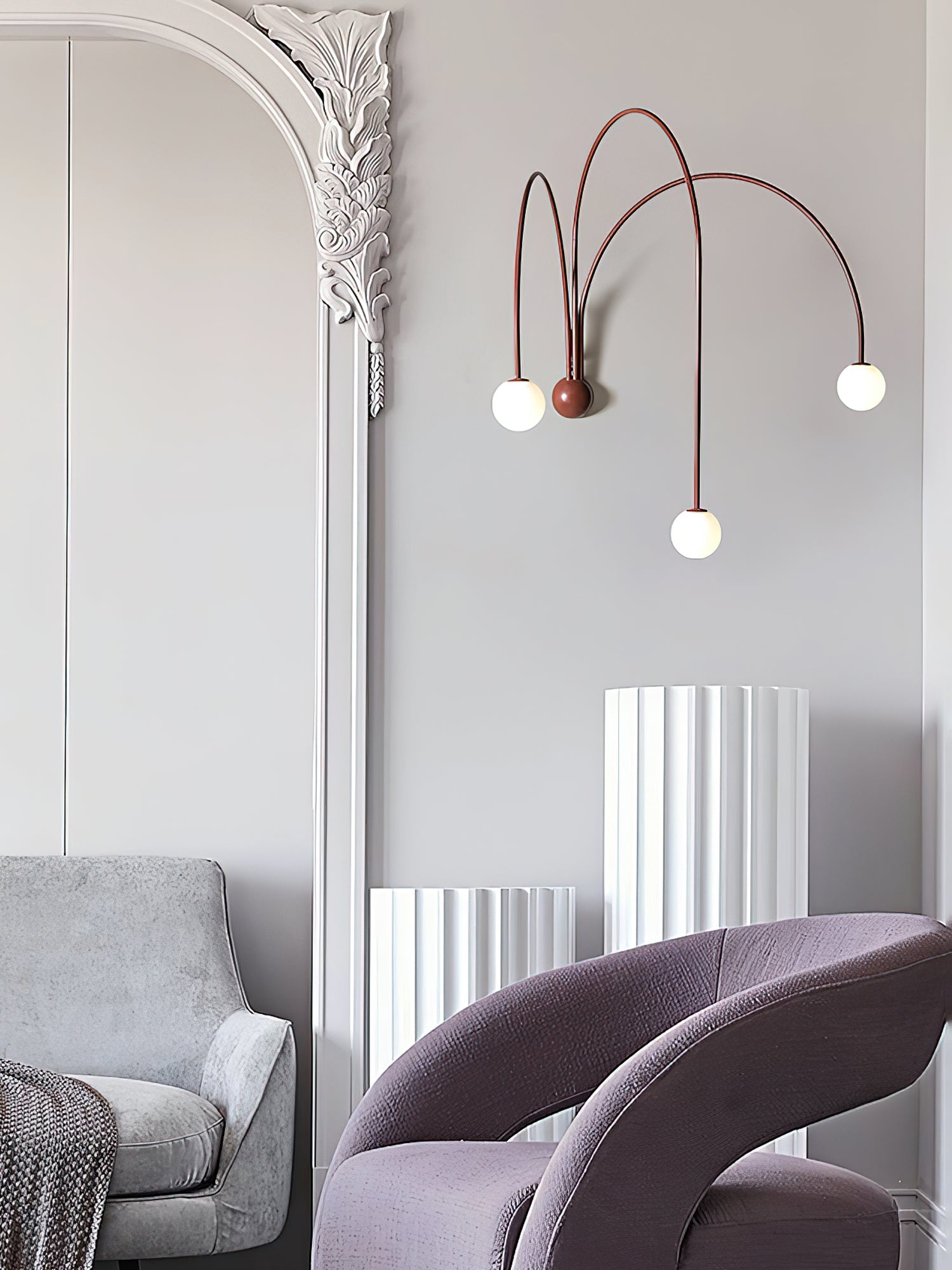 Gran Moderne Minimaliste Verre Fer Applique Murale Lampe