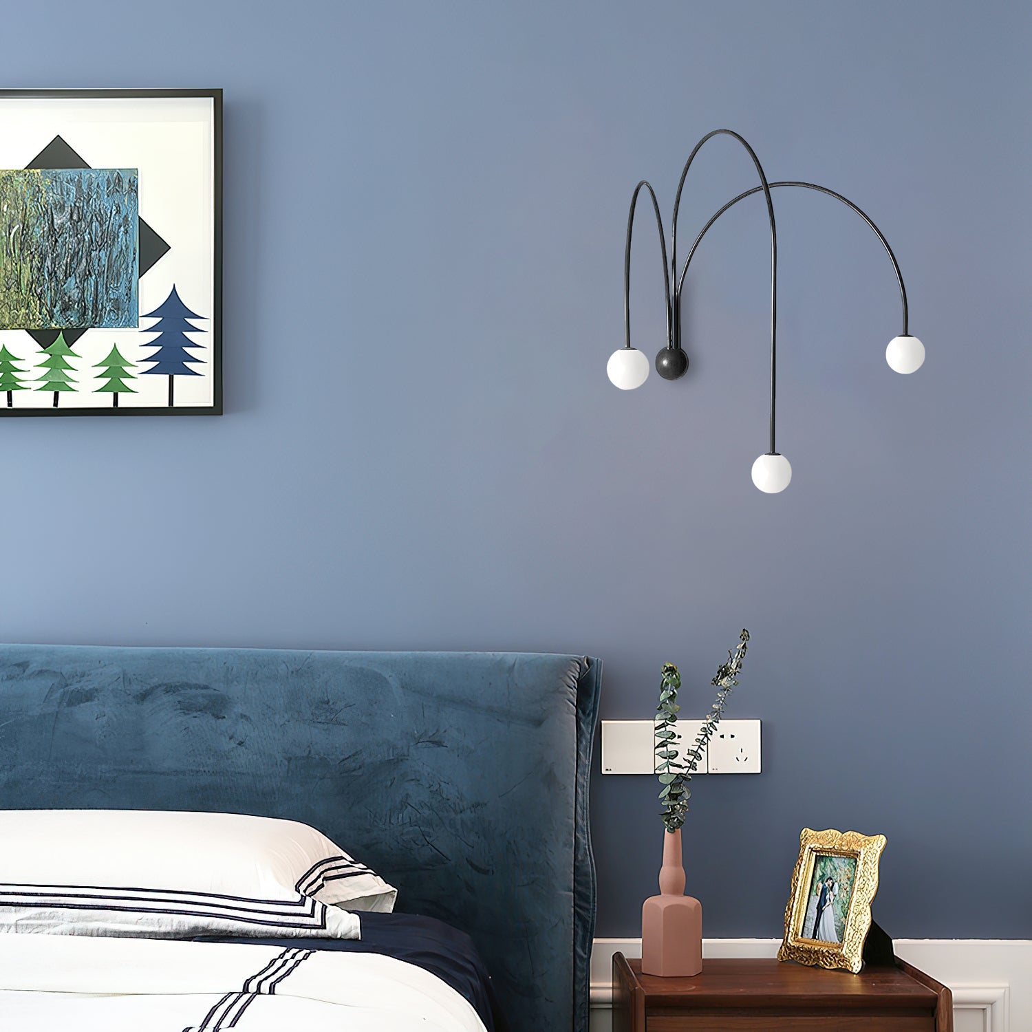 Gran Moderne Minimaliste Verre Fer Applique Murale Lampe