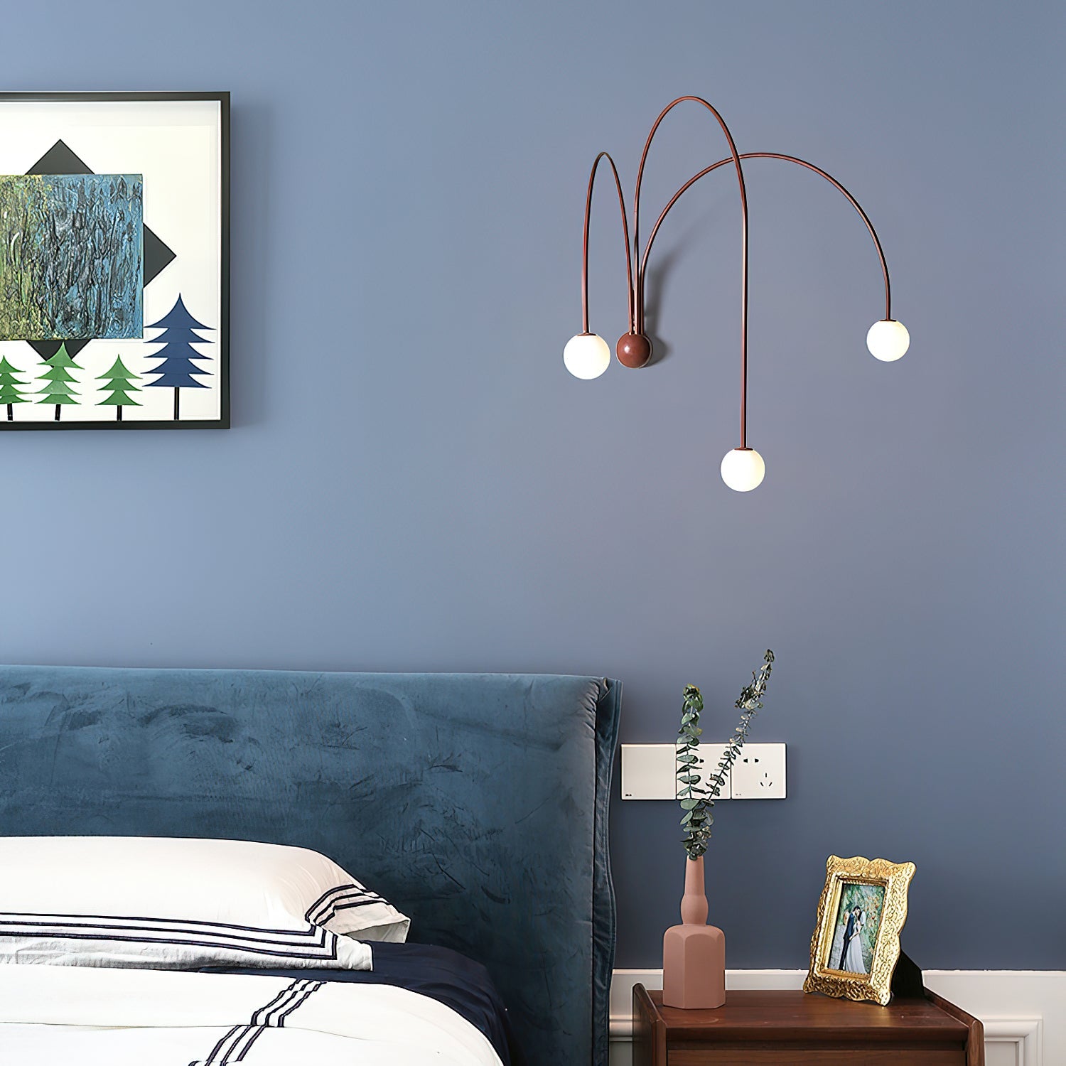 Gran Moderne Minimaliste Verre Fer Applique Murale Lampe