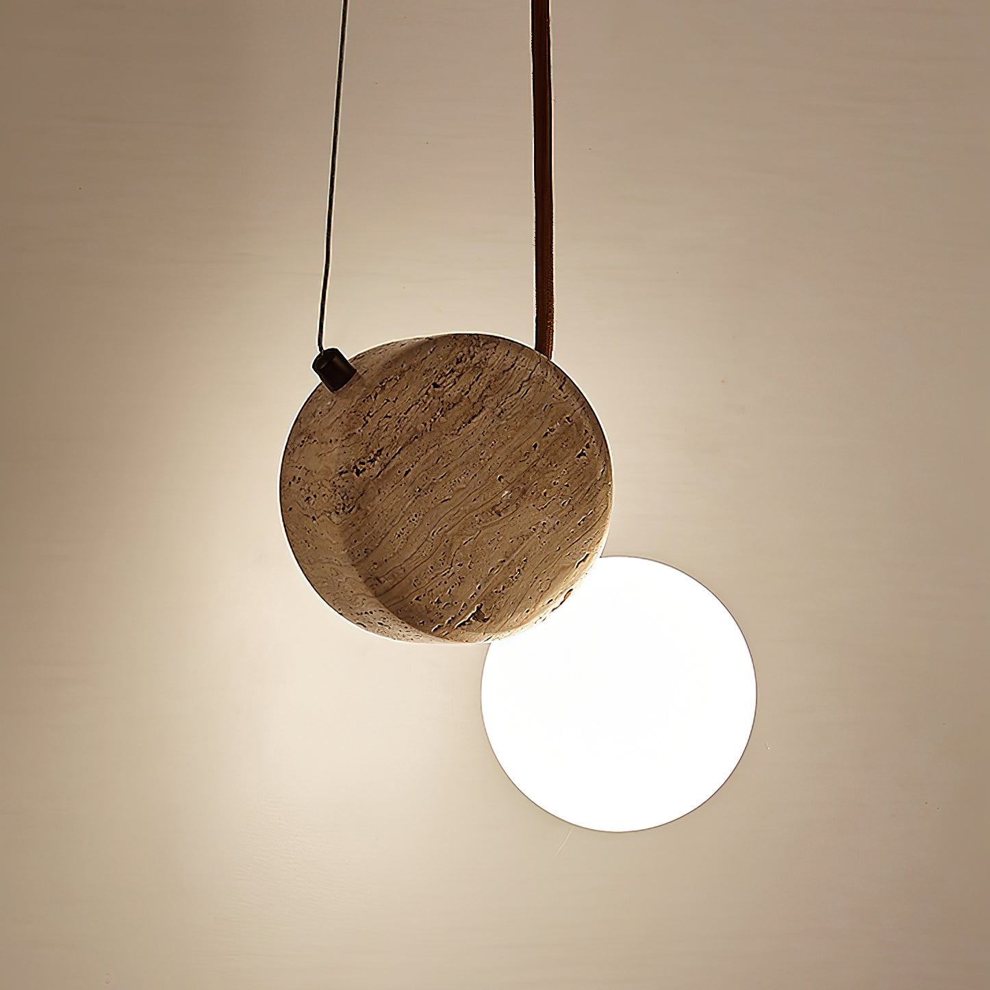 Zosolyra Double-Disc Travertine Pendant Light - Letslighting