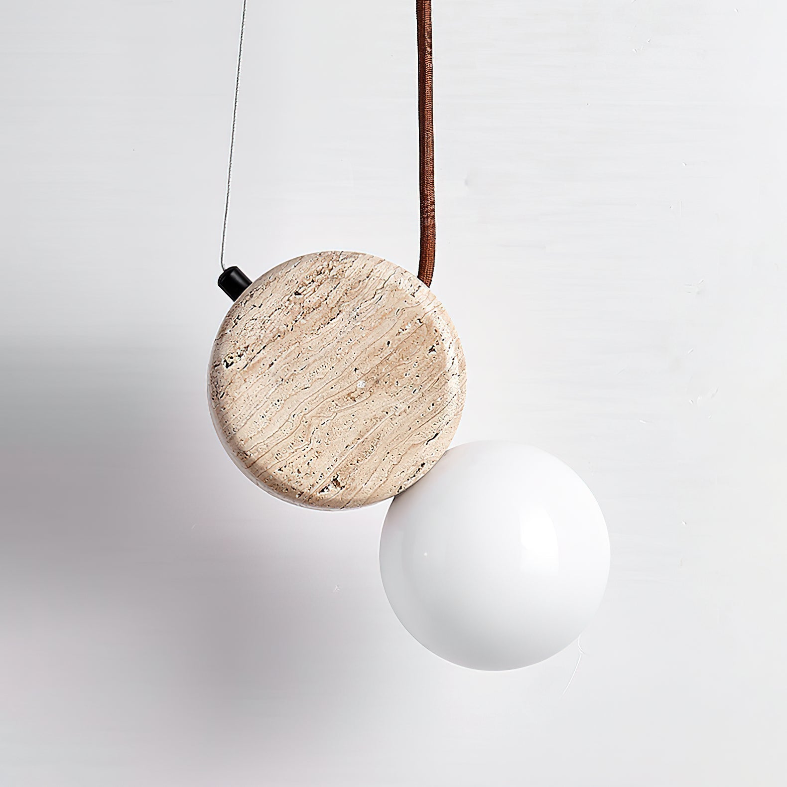Zosolyra Double-Disc Travertine Pendant Light - Letslighting
