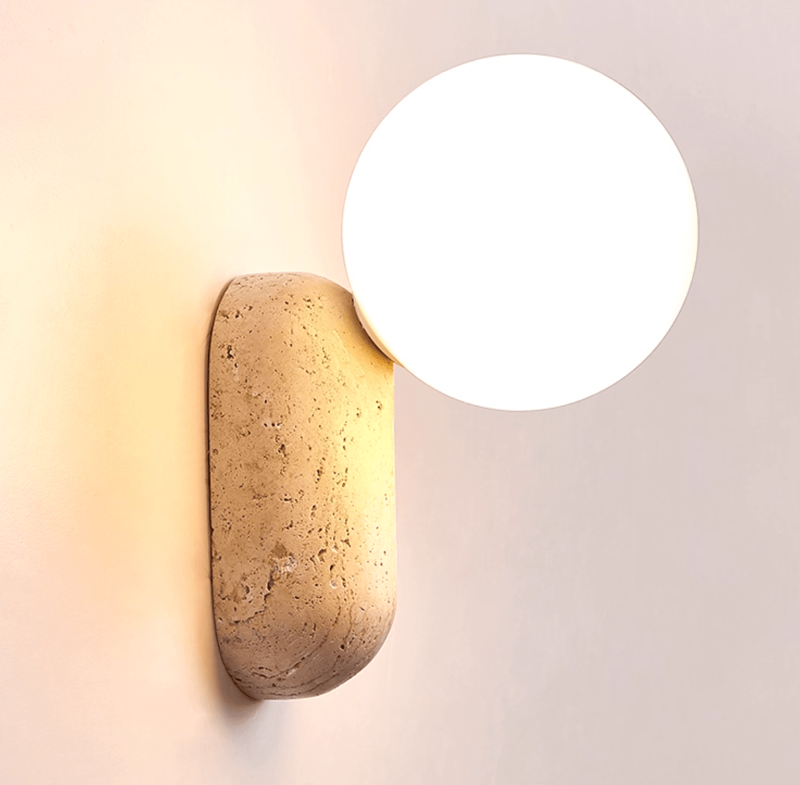 Travertine Minimaliste Moderne Applique Murale Galet