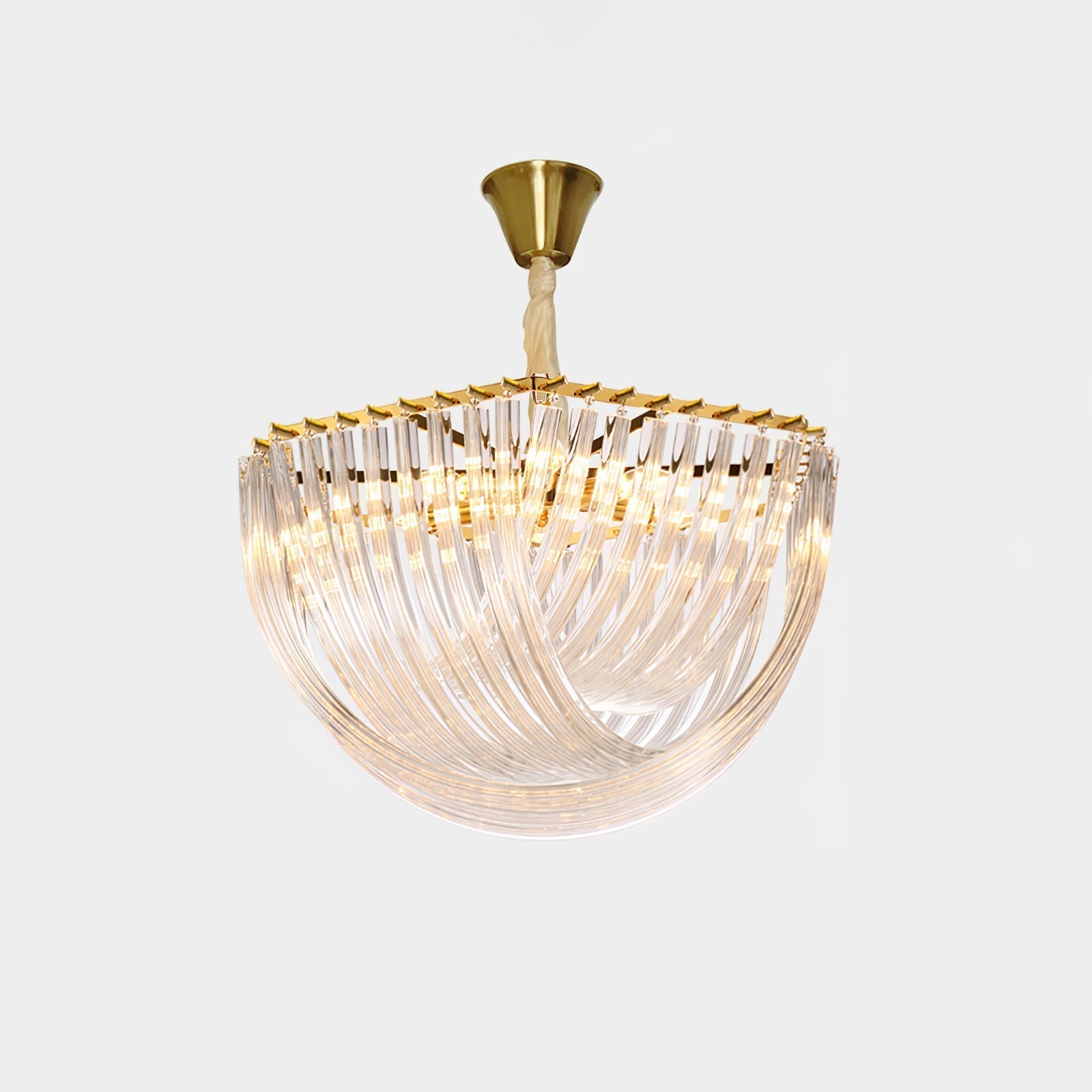 Aurora Chandelier Clear Curved Tiered - Blowlighting