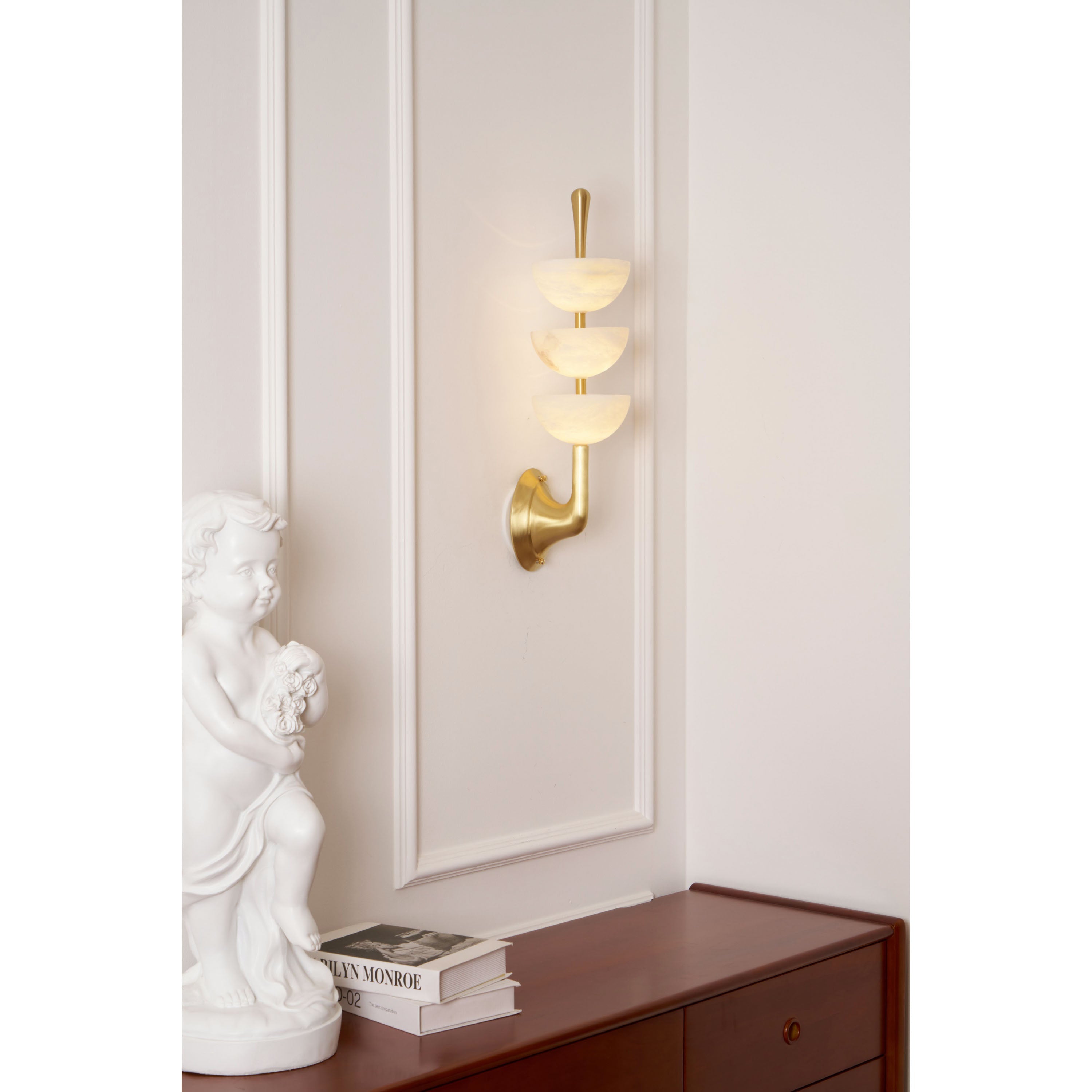 Vitheiel Modern Minimalist Art Alabaster Wall Lamp - Lamp Copper