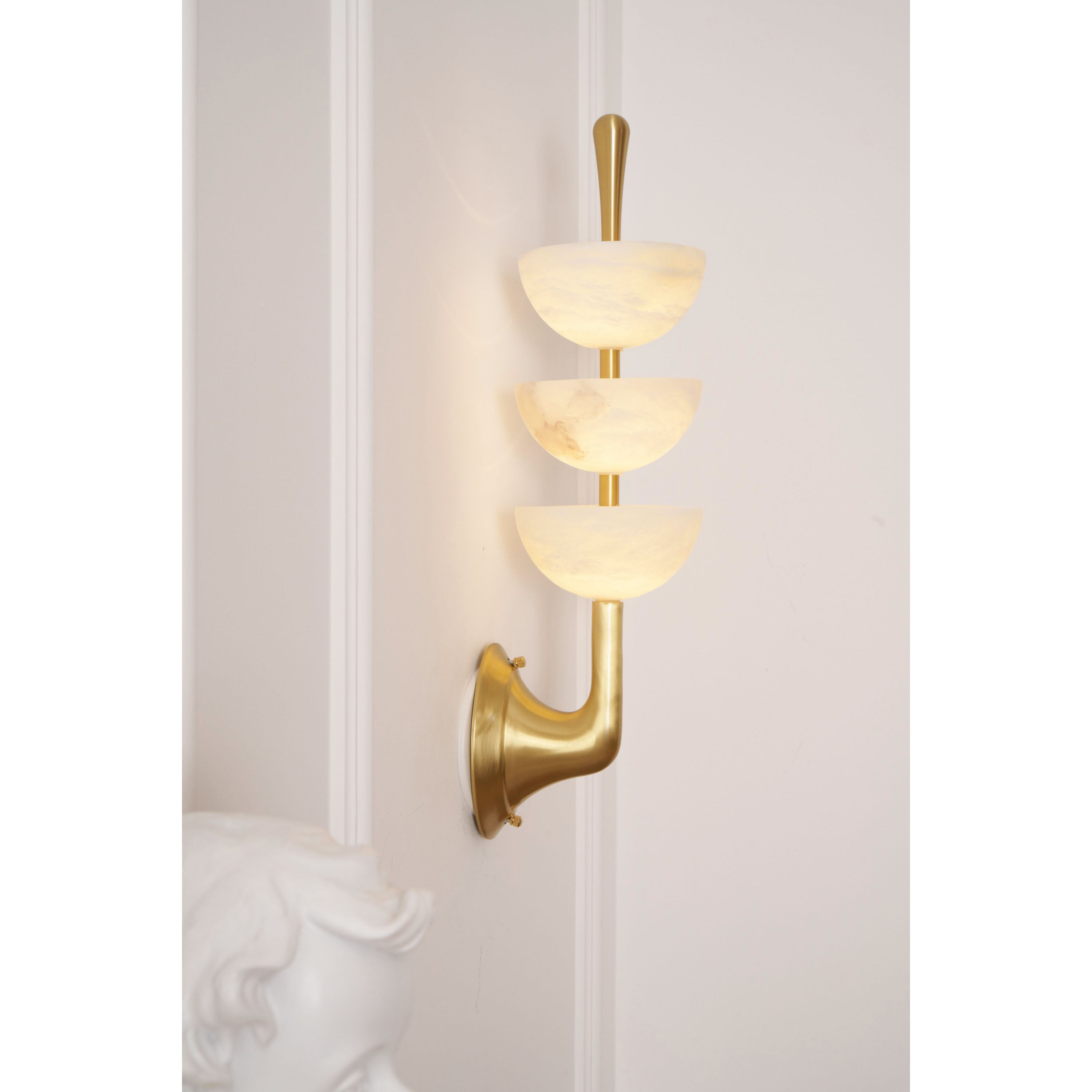 Vitheiel Modern Minimalist Art Alabaster Wall Lamp - Lamp Copper