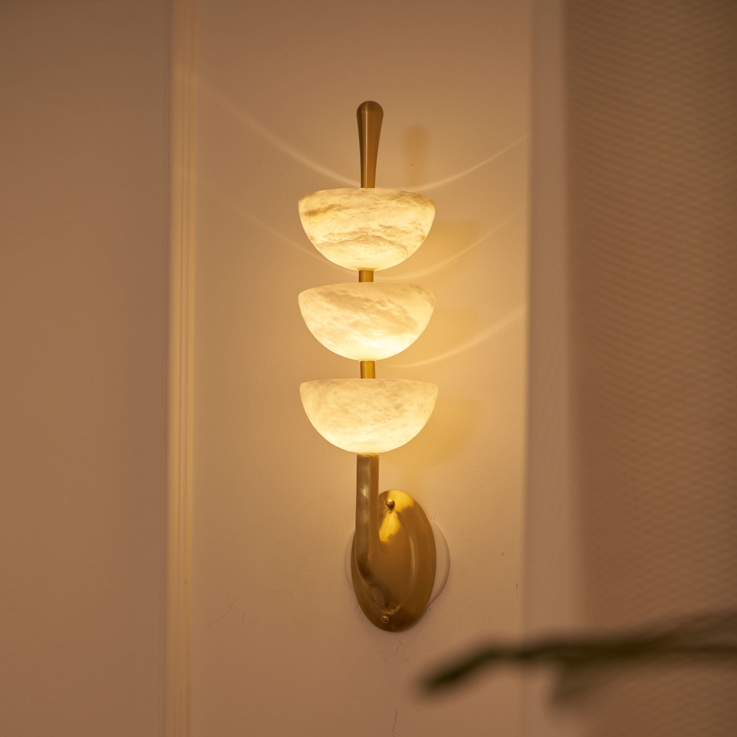 Vitheiel Modern Minimalist Art Alabaster Wall Lamp - Lamp Copper