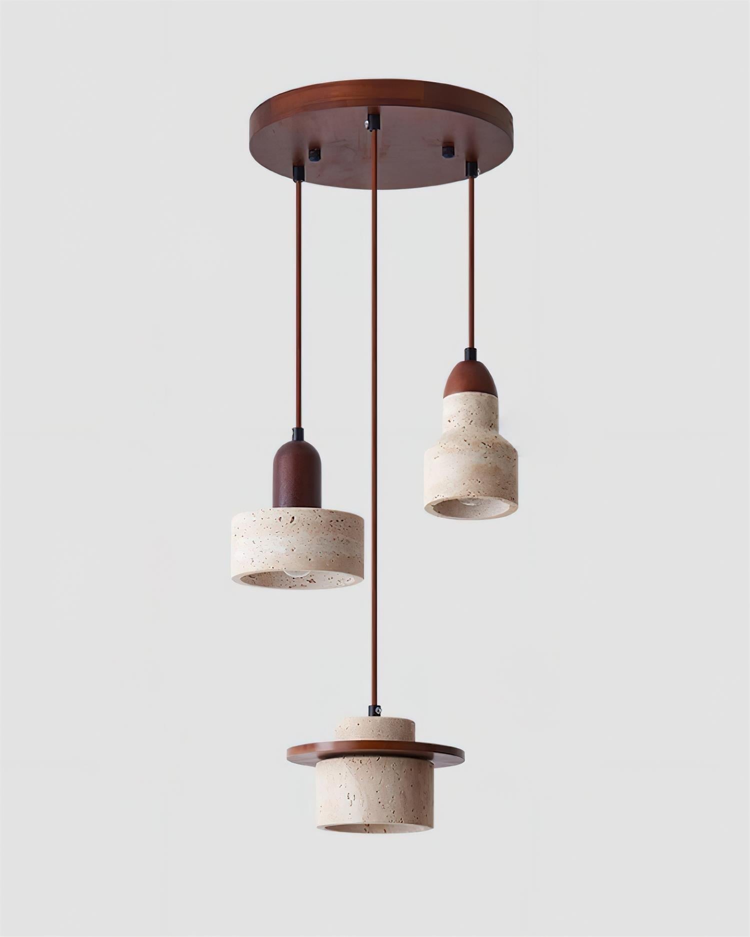 Lunara Multi-Light Pendant Lamp Set Travertine - Letslighting
