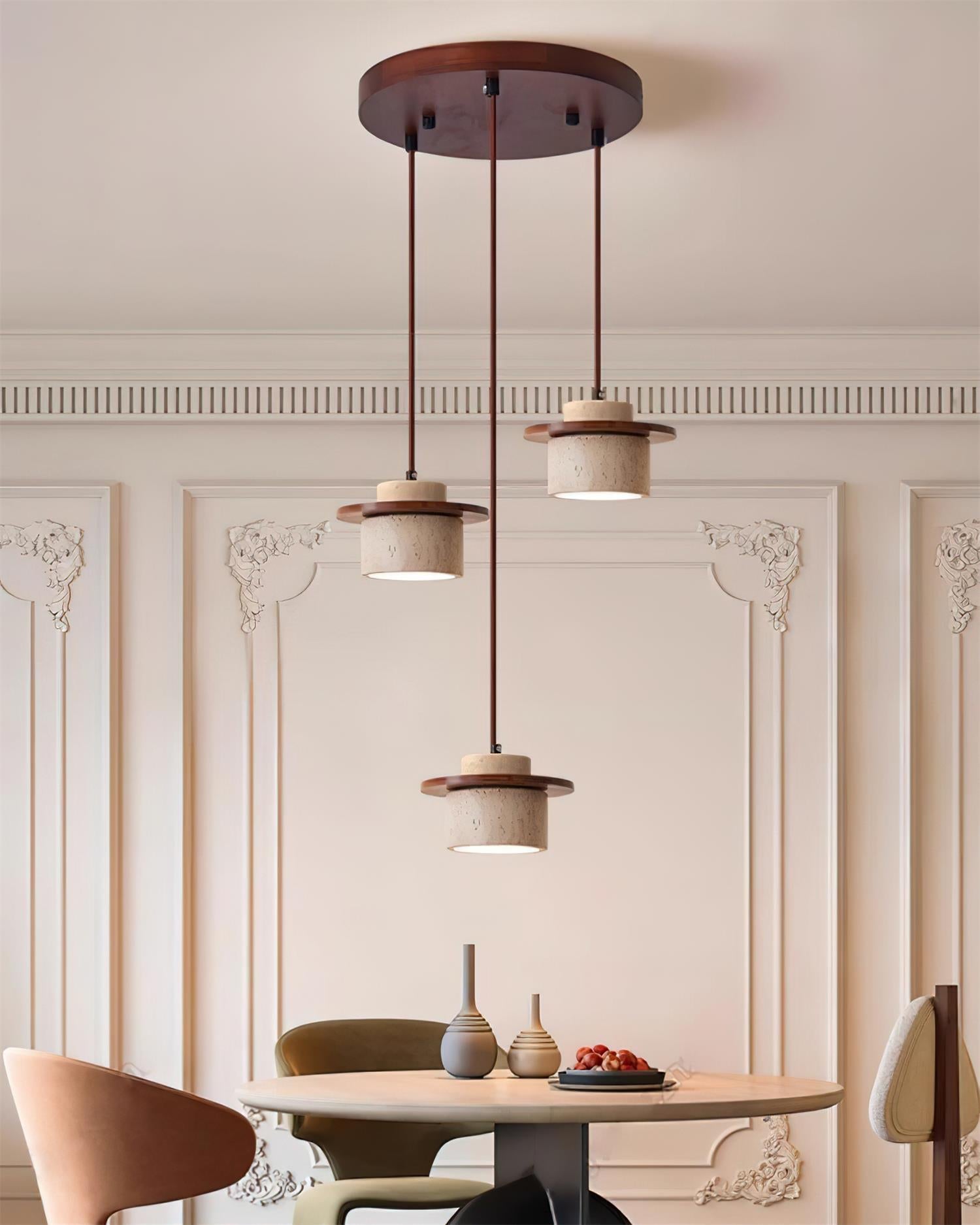 Lunara Multi-Light Pendant Lamp Set Travertine - Letslighting