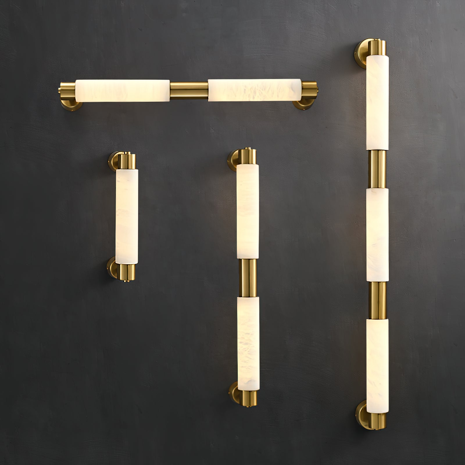 Alraei Modern Minimalist Tube Alabaster Wall Lamp - Lamp Copper