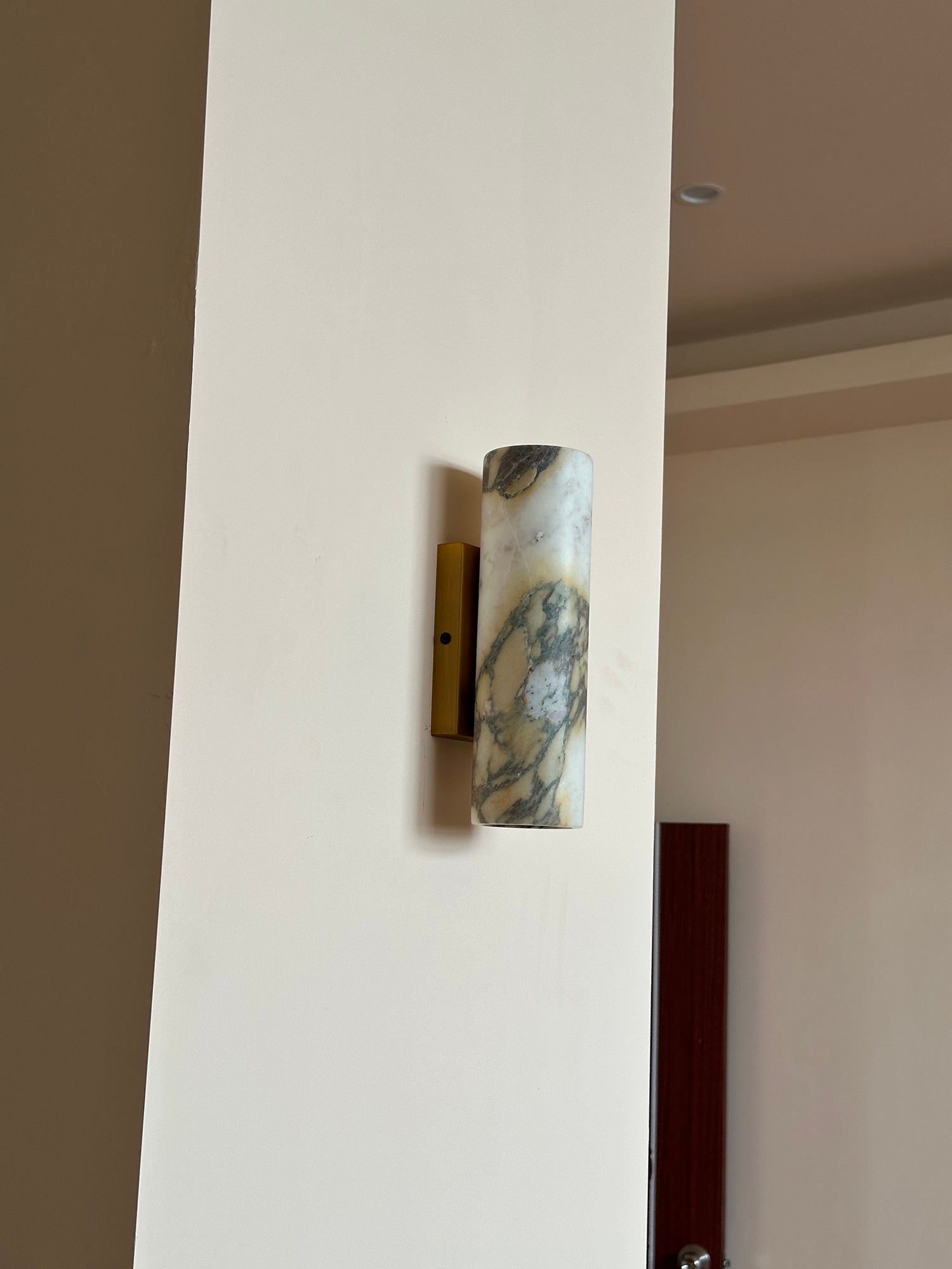 Tubular Modern Minimalist Marble Metal Wall Lamp - Lamp Copper