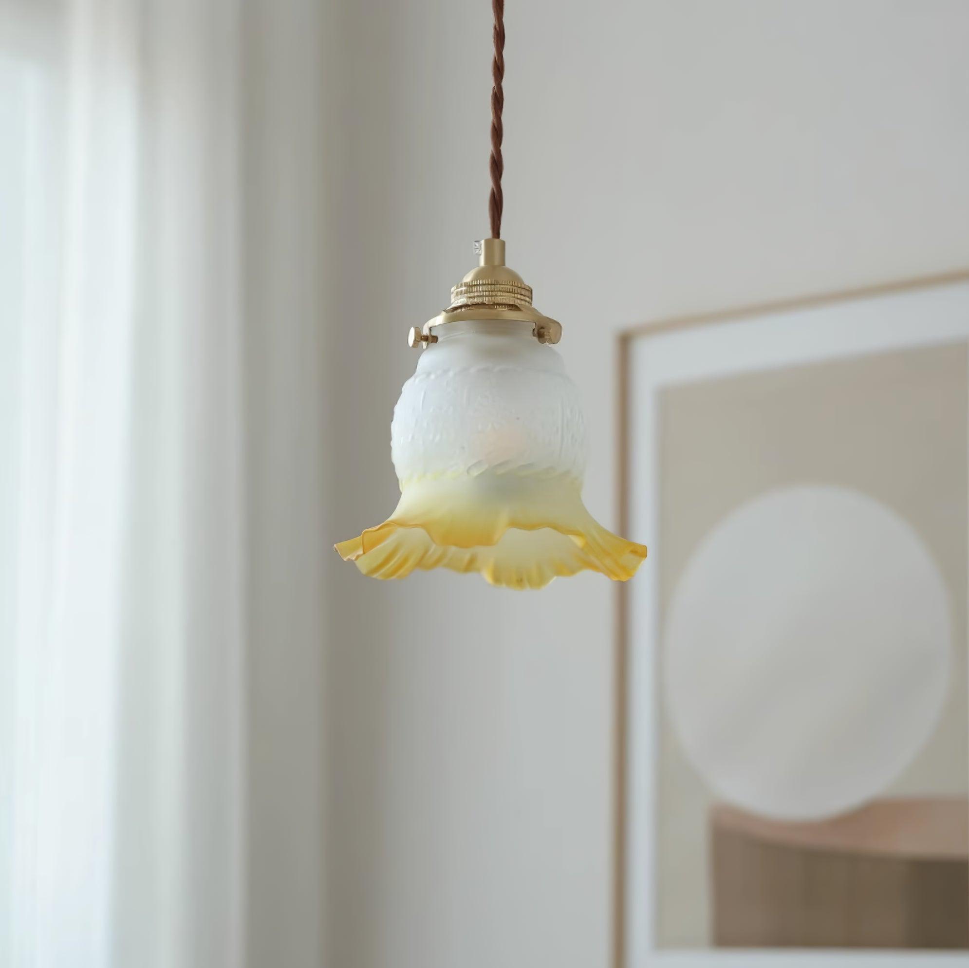 Tulips Pendant Lamp Glass Amber Organic - Letslighting
