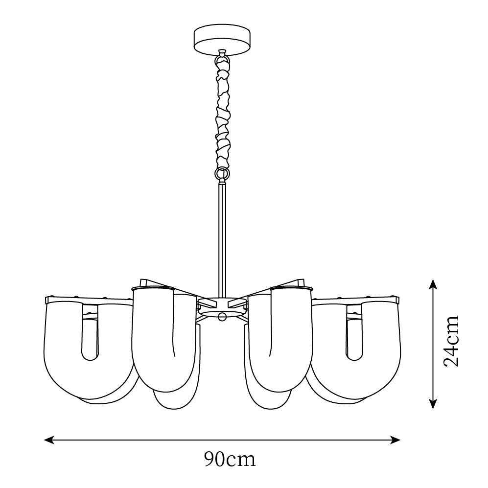 Agatha Chandelier U Shaped Frosted Glass U-Tubes Brass Modern - Letslighting