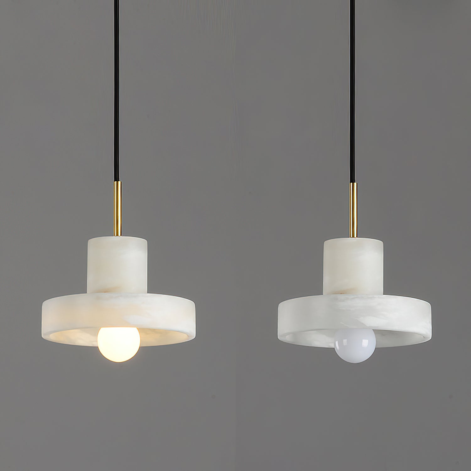 Cavelen Modern Minimalist Brass Alabaster Pendant Lamp - Lamp Copper
