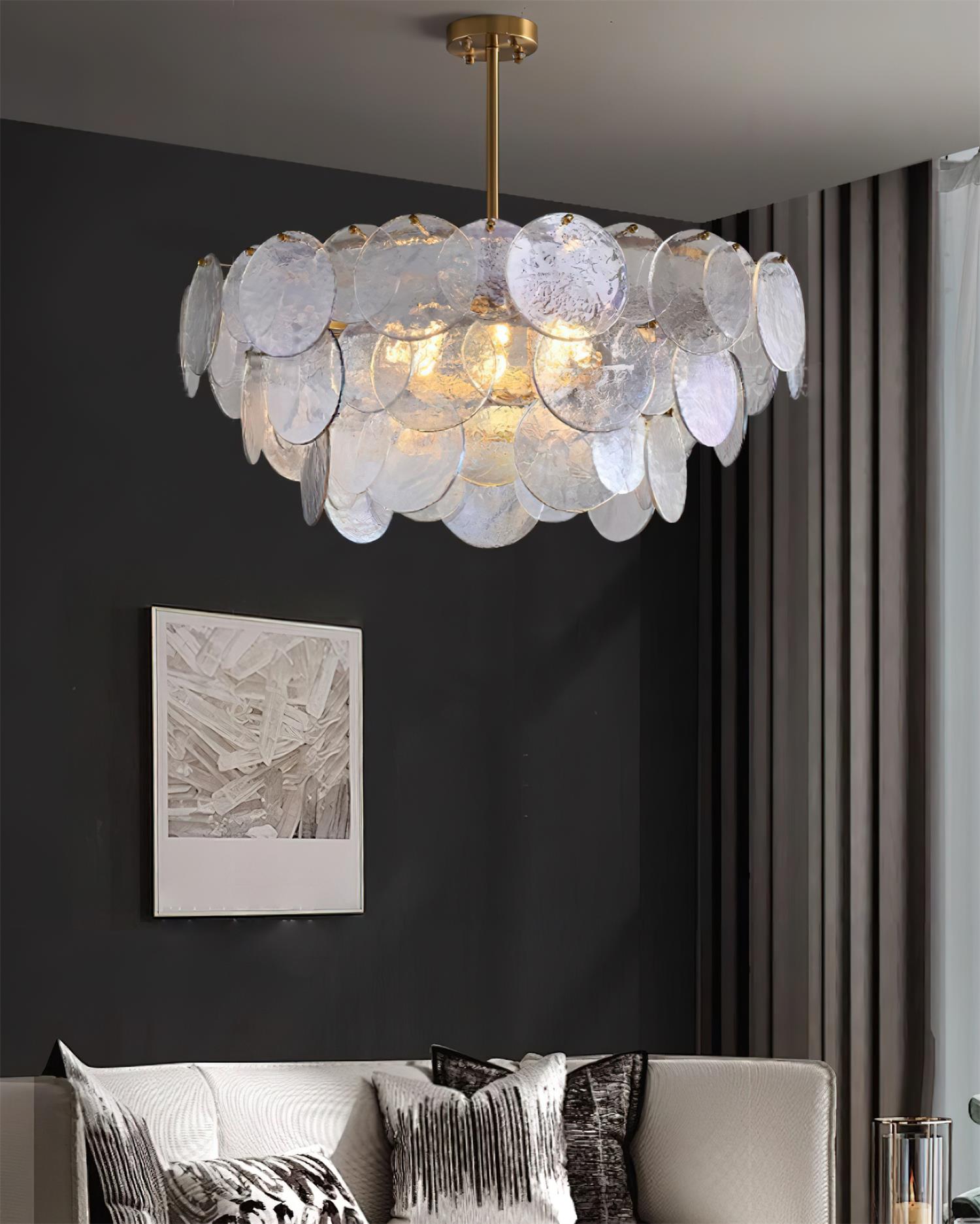Utopia Chandelier Glass Disc Layered - Letslighting