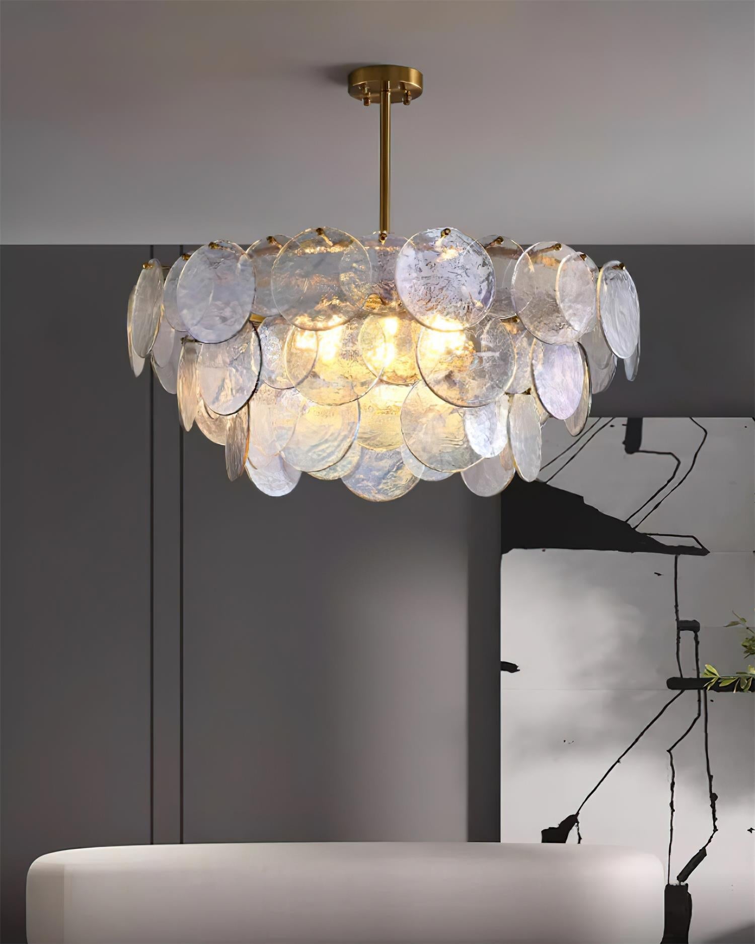Utopia Chandelier Glass Disc Layered - Letslighting
