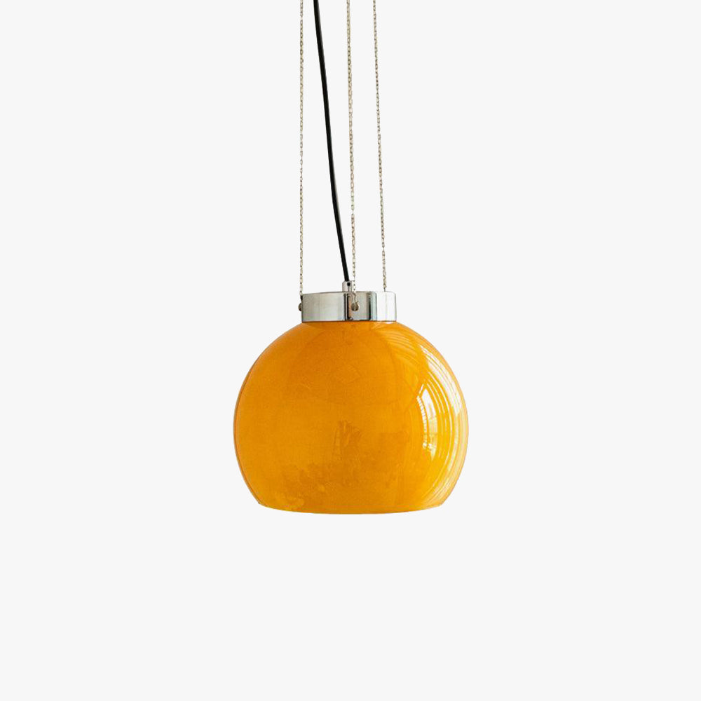 Valentina Globe LED Suspension Jaune Métal Verre Salon Chambre à Coucher
