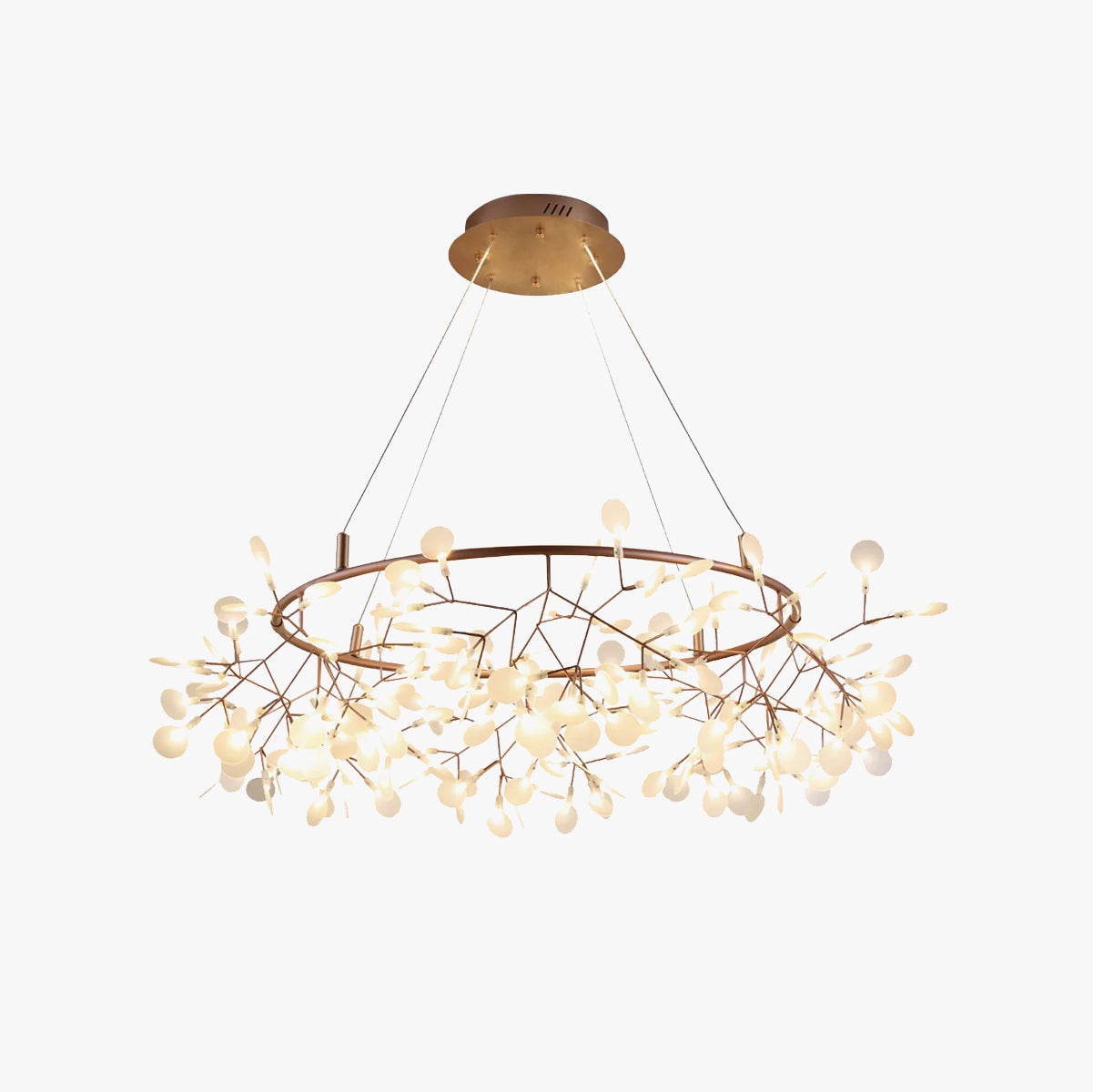 Olivia Lustre Luciole Rond Art Déco, Métal/Acrylique