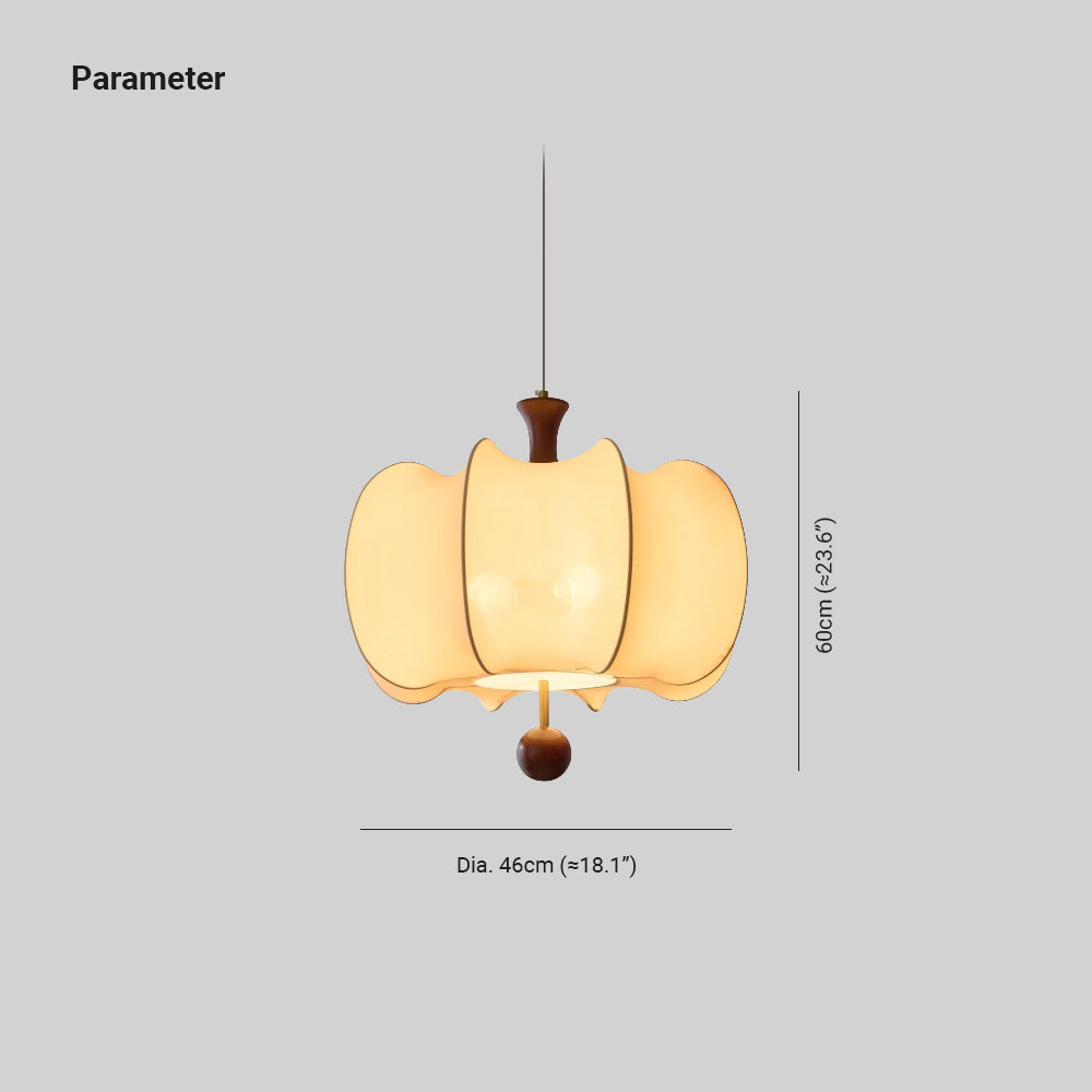 Calithra Lampe Pendante en Tissu et Bois