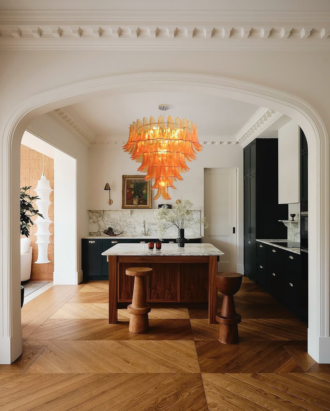 Valier Chandelier Layered Glass Petals - Letslighting