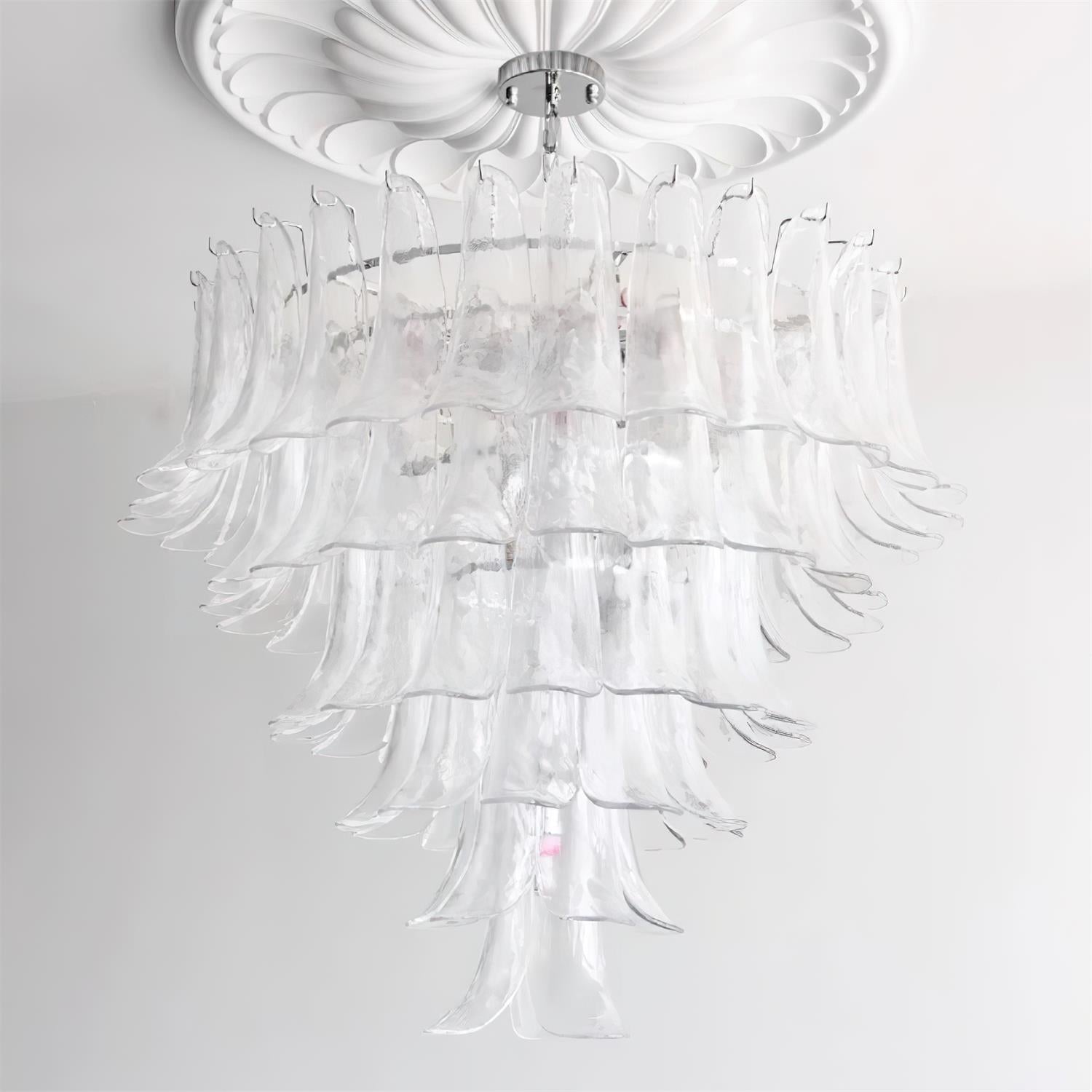 Valier Chandelier Layered Glass Petals - Letslighting