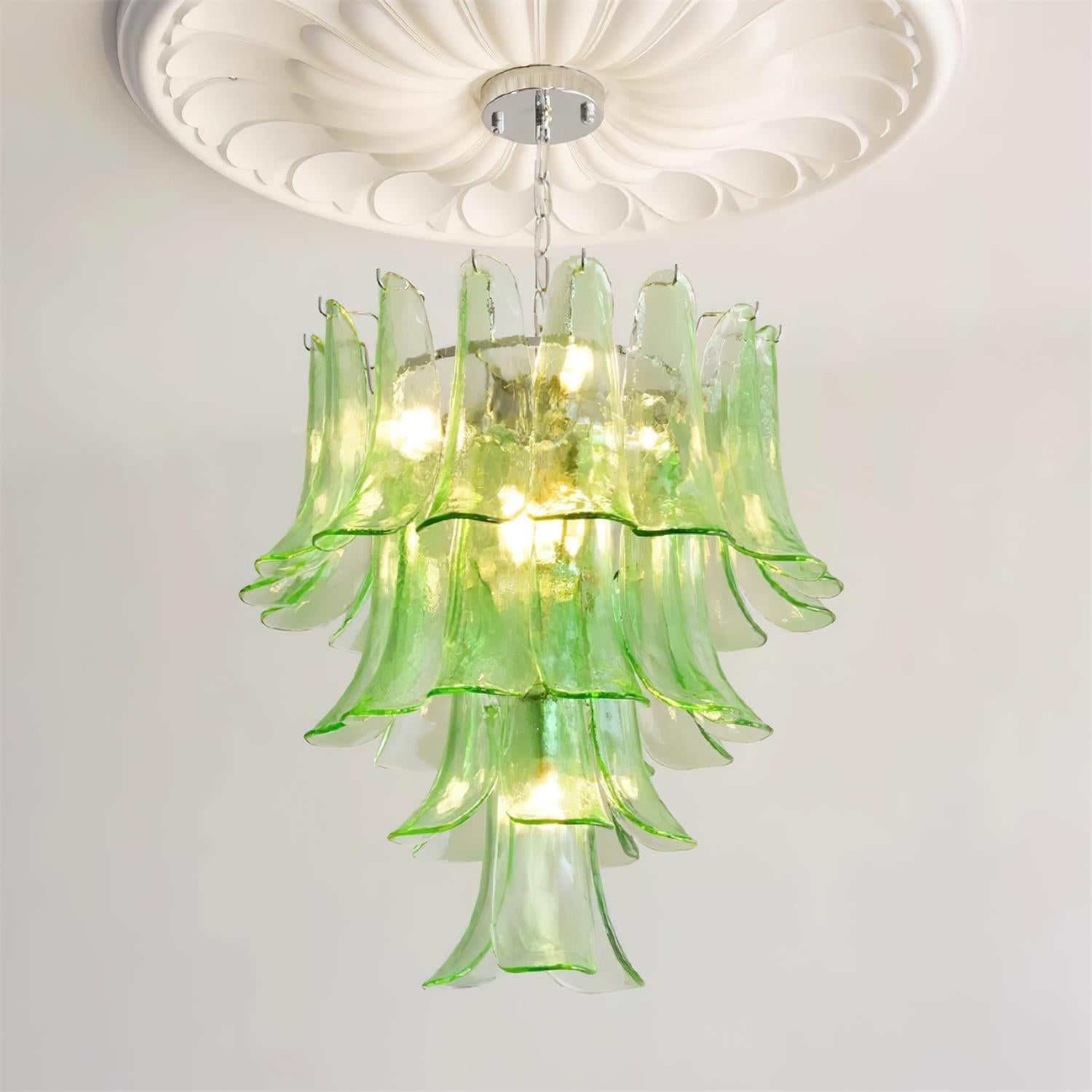 Valier Chandelier Layered Glass Petals - Letslighting