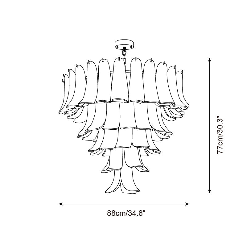 Valier Chandelier Layered Glass Petals - Letslighting