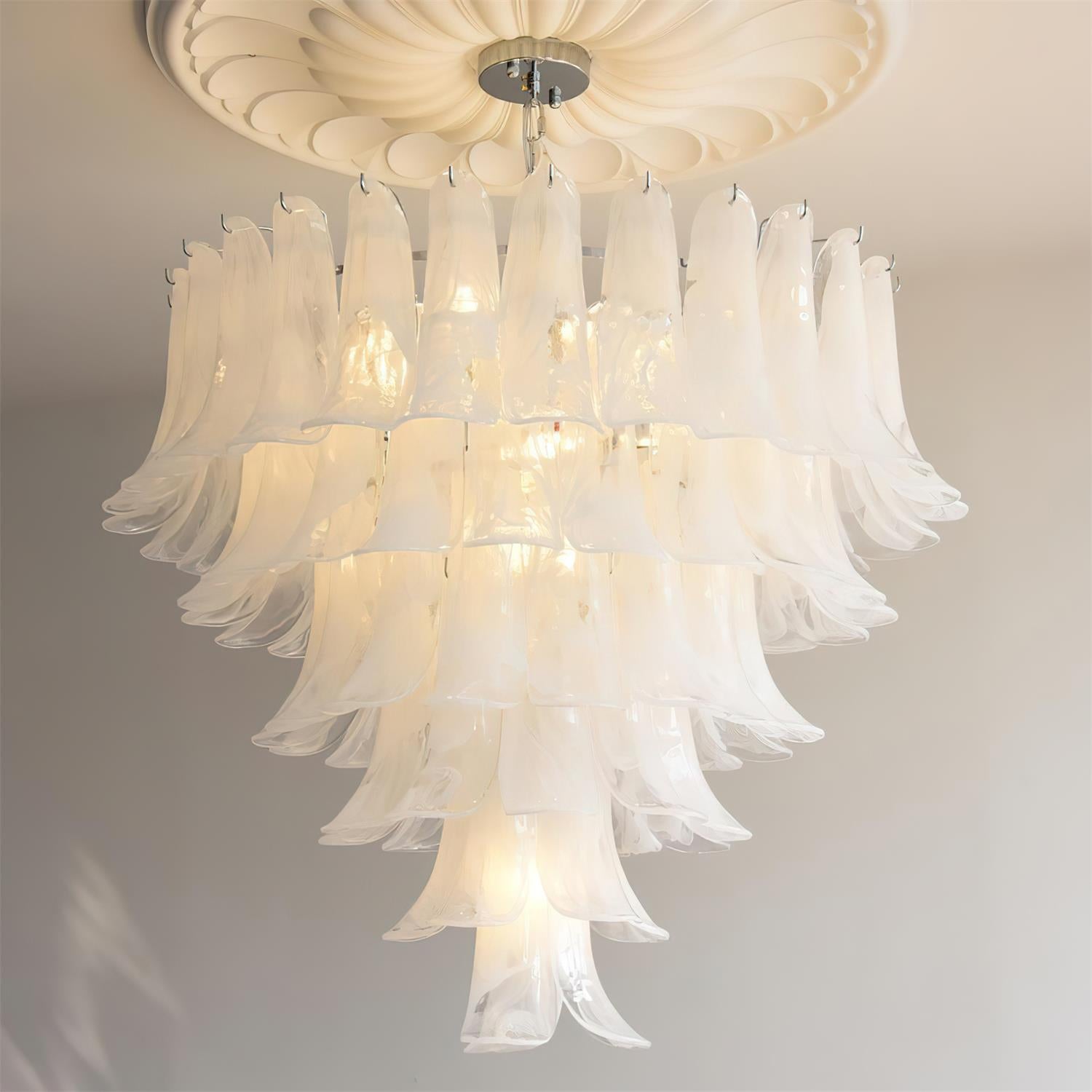 Valier Chandelier Layered Glass Petals - Letslighting