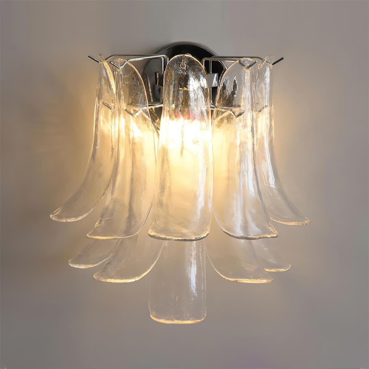 Valier Wall Lamp Hand-Sculpted Glass Petals - Letslighting