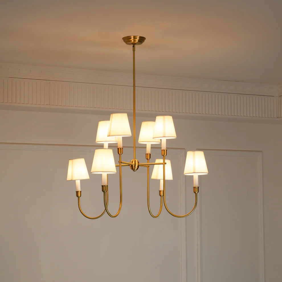 Epoch Vintage Luxury Metal Fabric Chandelier Shades Living Dining Room