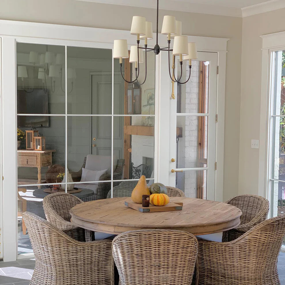 Epoch Vintage Luxury Metal Fabric Chandelier Shades Living Dining Room