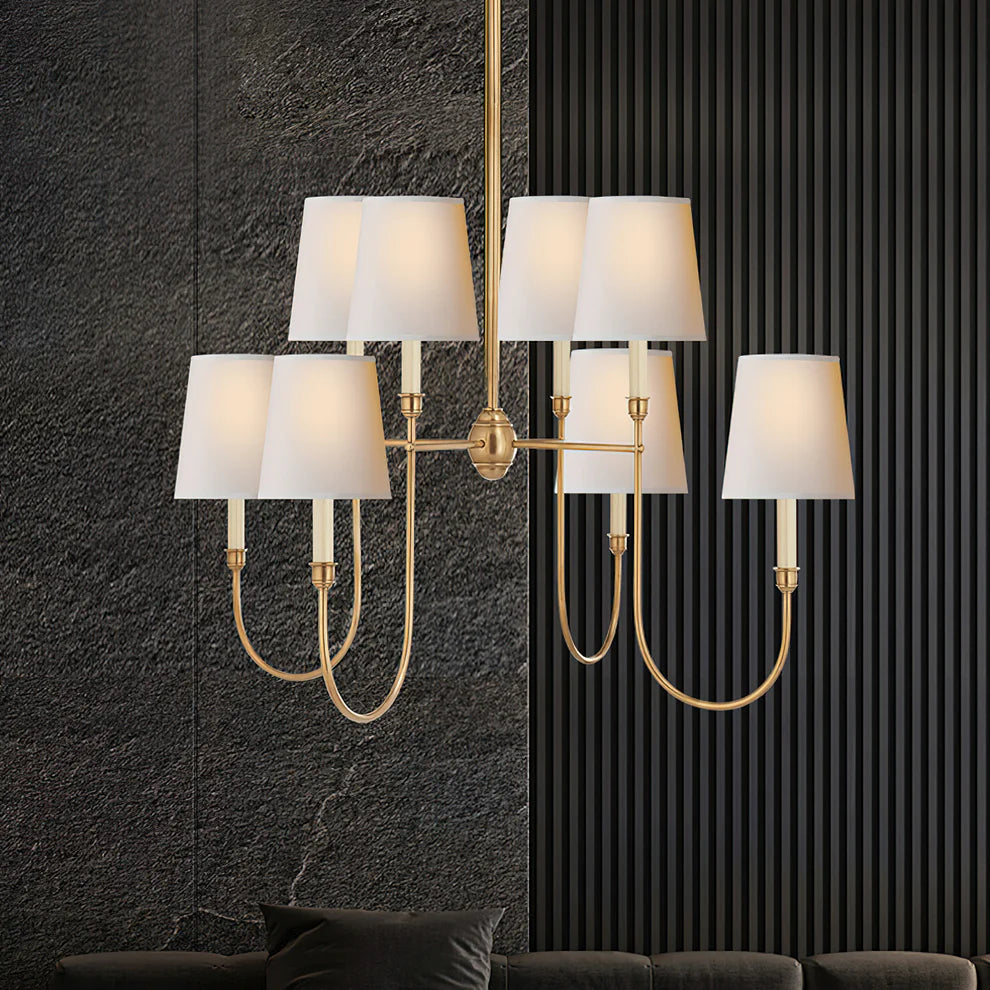 Epoch Vintage Luxury Metal Fabric Chandelier Shades Living Dining Room